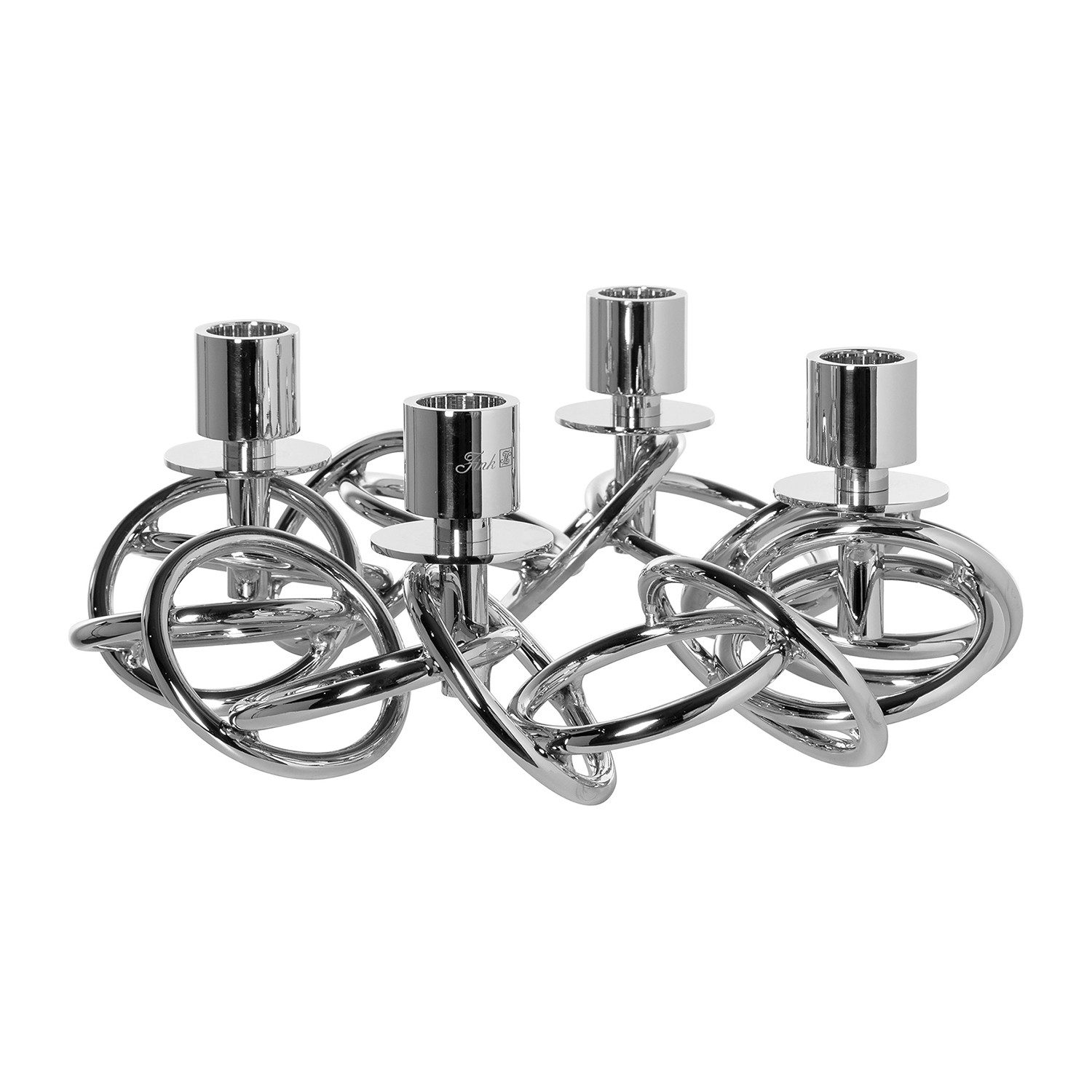 Fink Kerzenhalter SONETTE Leuchter - silber - Aluminium, Edelstahl - H. 13cm x Ø 34cm (1x Leuchter, 1 St., Kerzenständer - Kerzenhalter - Lichterhalter - Lichtträger), Kerzenständer Kerzenhalter Lichterhalter Lichtträger Dekoration