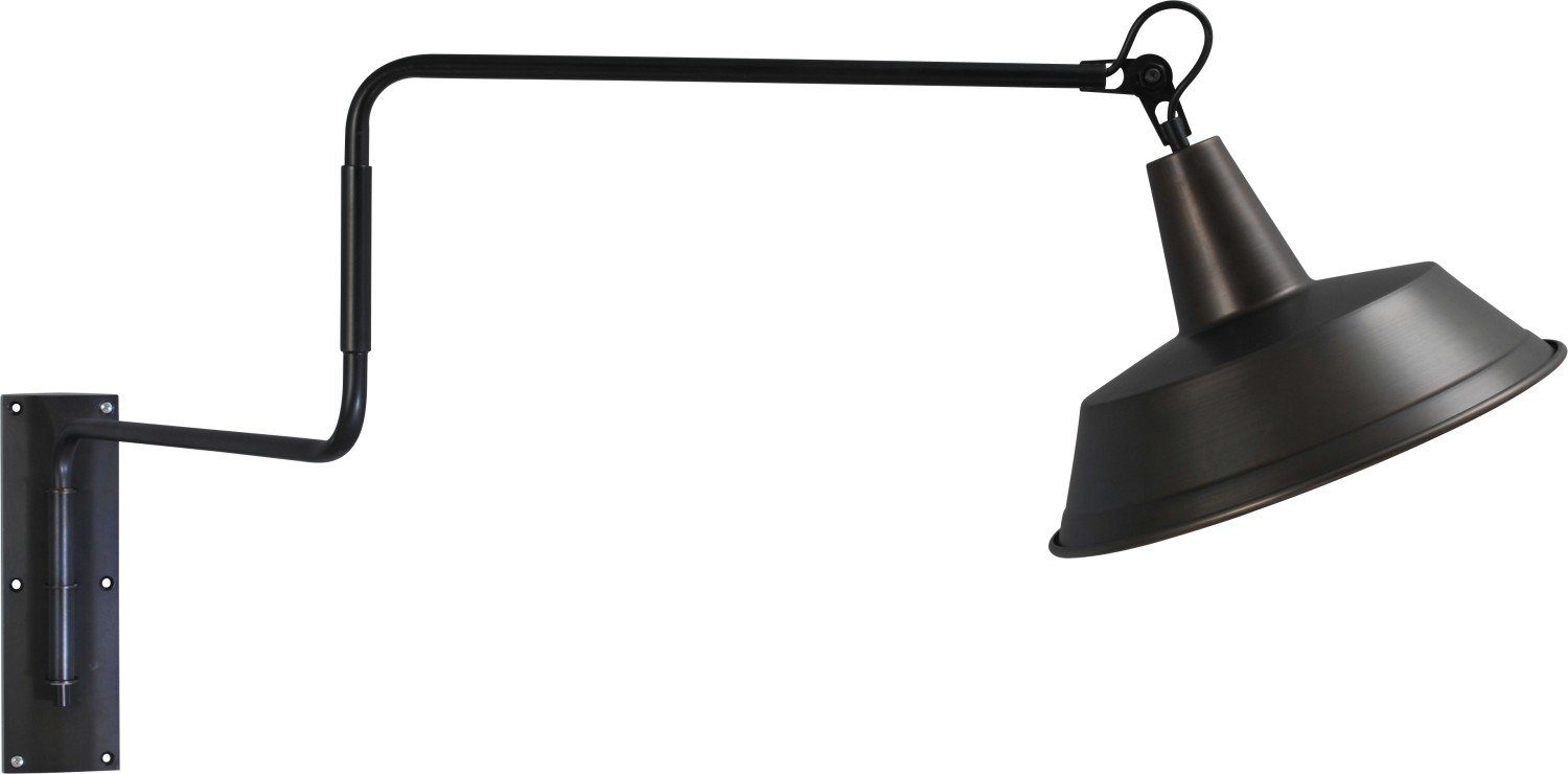 Licht-Erlebnisse Wandleuchte PRATO, ohne Leuchtmittel, Wandlampe verstellbar Metall in Schwarz Gunmetal Grau drehbarer Arm