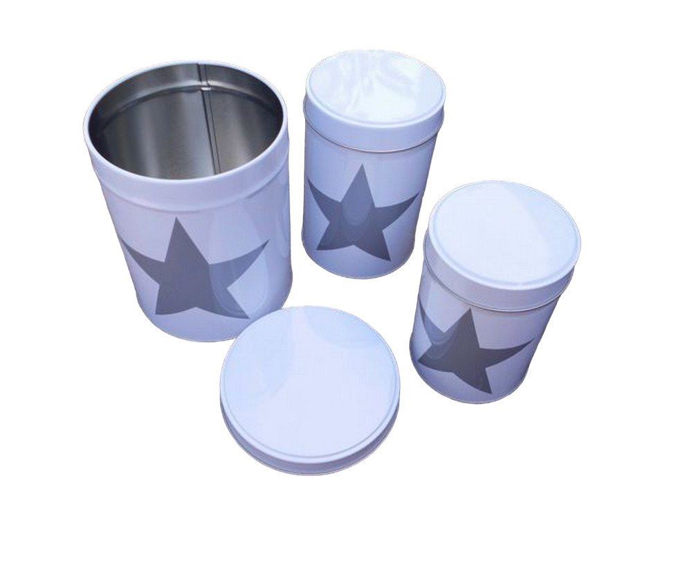 Deko-Impression Vorratsdose Dosen- Set, Vorratsdosen STAR 3 Stück 3 Größen m Deckel 12-15 cm, (3-tlg)