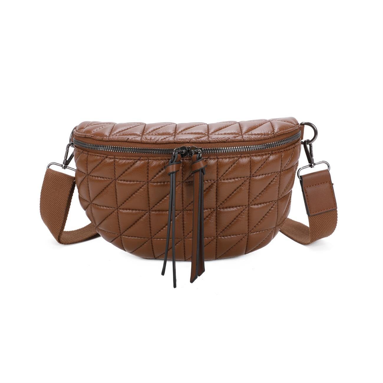 ITALYSHOP24 Bauchtasche Damen Gürteltasche Hüfttasche CrossBody Handytasche, als Schultertasche, CrossOver, Umhängetasche tragbar