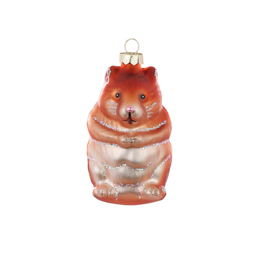 MAGIC Christbaumschmuck Christbaumschmuck, 9cm Hamster Glas Inge orange by