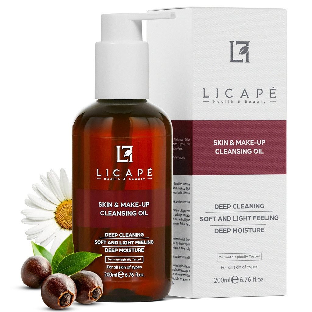 Licape Gesichts-Reinigungsöl Reinigungsöl Gesicht, 200 ml, Abschminken & Gesichtsreinigung