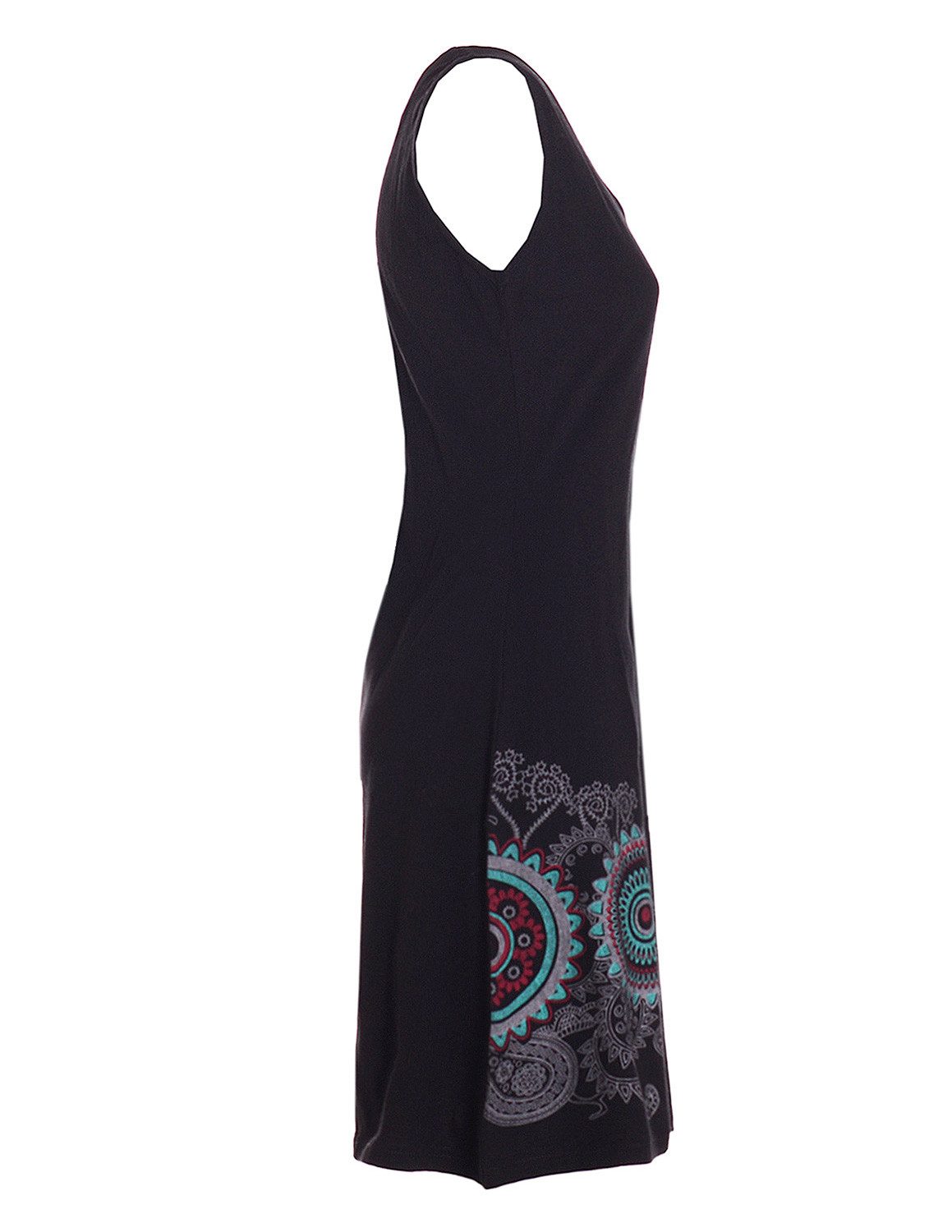 Vishes Sommerkleid Damen Hippie Mandala Print Trägerkleid Baumwolle Alternative Mode, Boho, Hippie, Ethno, Festival – Bild 3 von 4