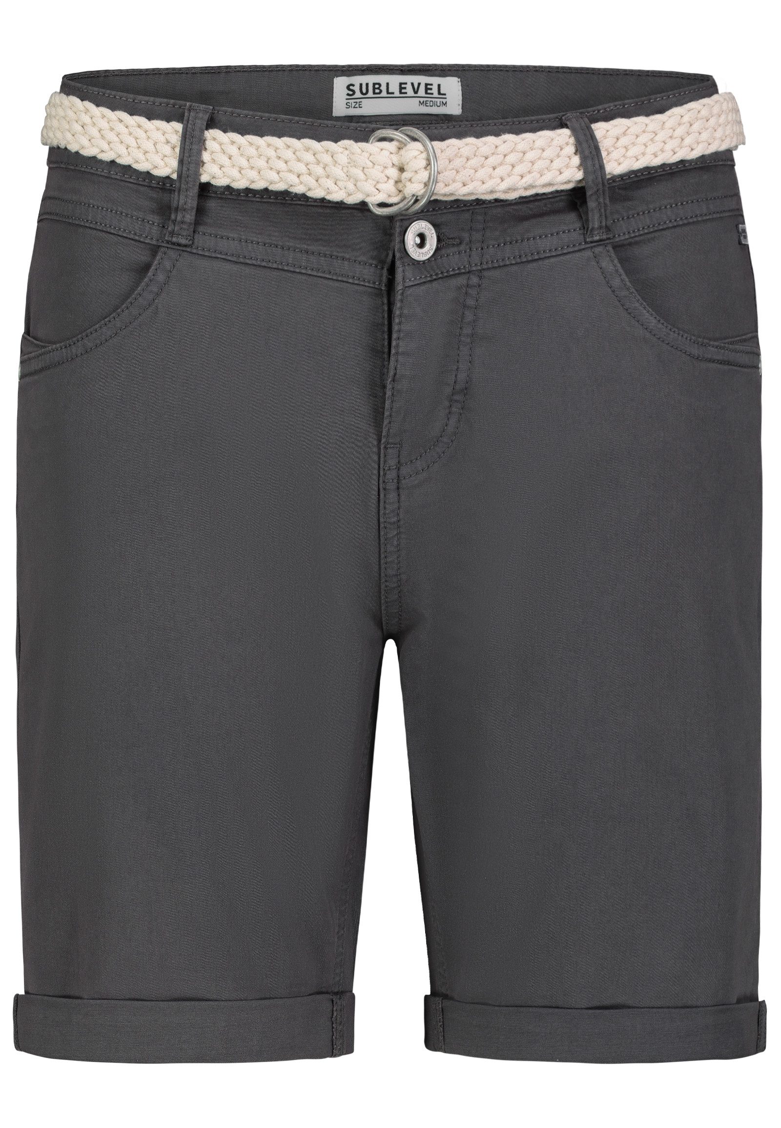 SUBLEVEL Bermudas Kurzes Design mit Flechtgürtel günstig online kaufen