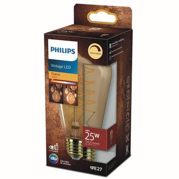 Philips LED-Leuchtmittel LED Lampe ersetzt 25W, E27 Edisonform ST64, gold, warmweiß, 250 Lumen, n.v, warmweiss