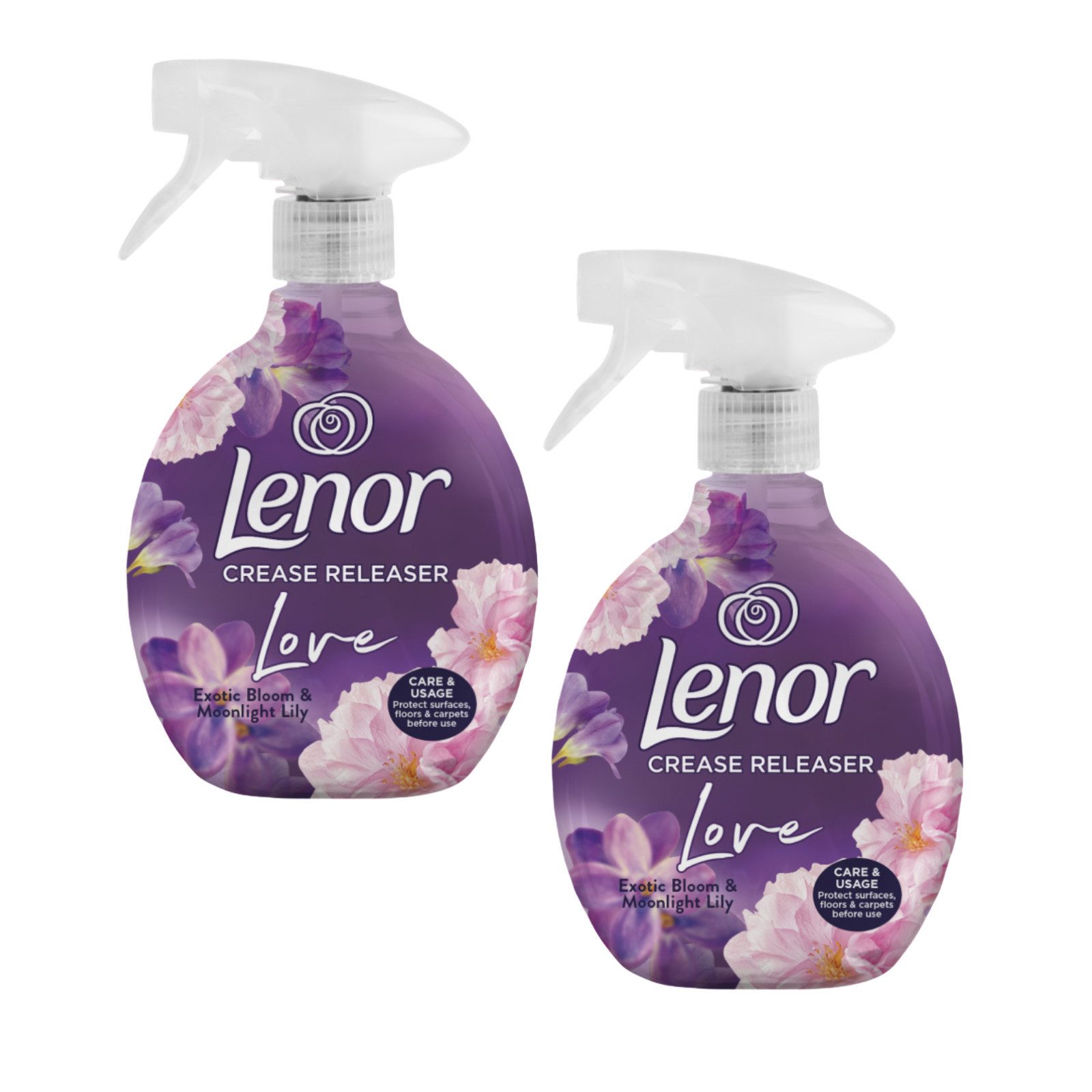 LENOR Bügelspray 2 x Lenor Crease Releaser Exotische Blüten je 500ml Entfernt Falten