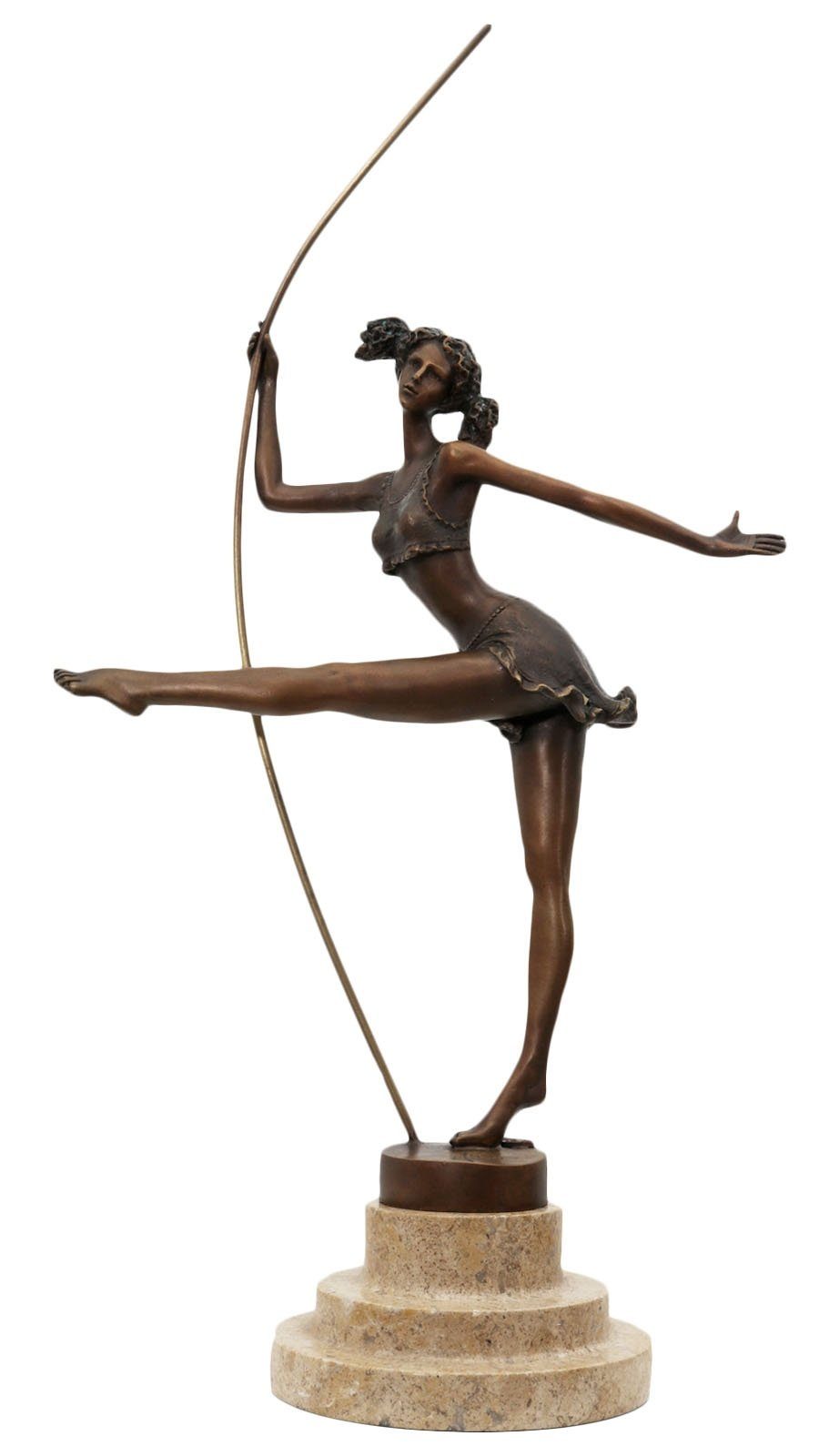 Aubaho Skulptur Bronzeskulptur Tänzerin Ballerina im Antik-Stil Bronze Figur Statue -