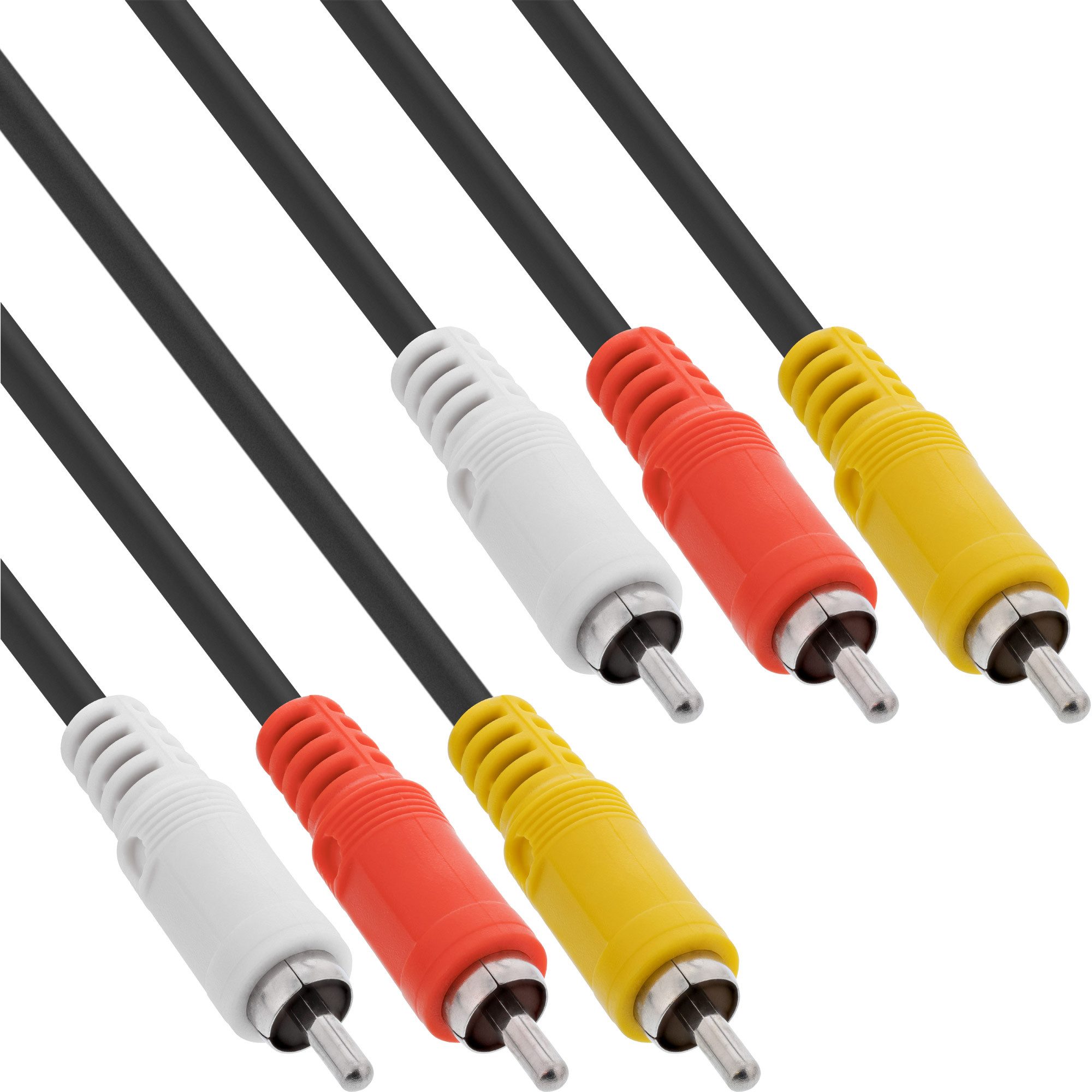 Inline InLine® Cinch Kabel, Audio/Video 3x Cinch, Stecker / Stecker, 1,5m Audio- & Video-Kabel