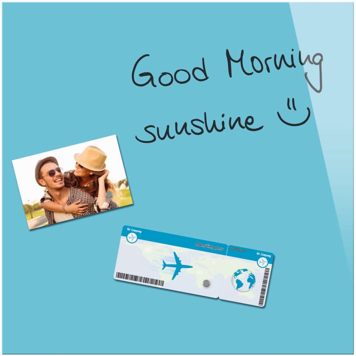 Sigel Wandtafel Magnettafel Glas Be!Board blau 450x450x9mm