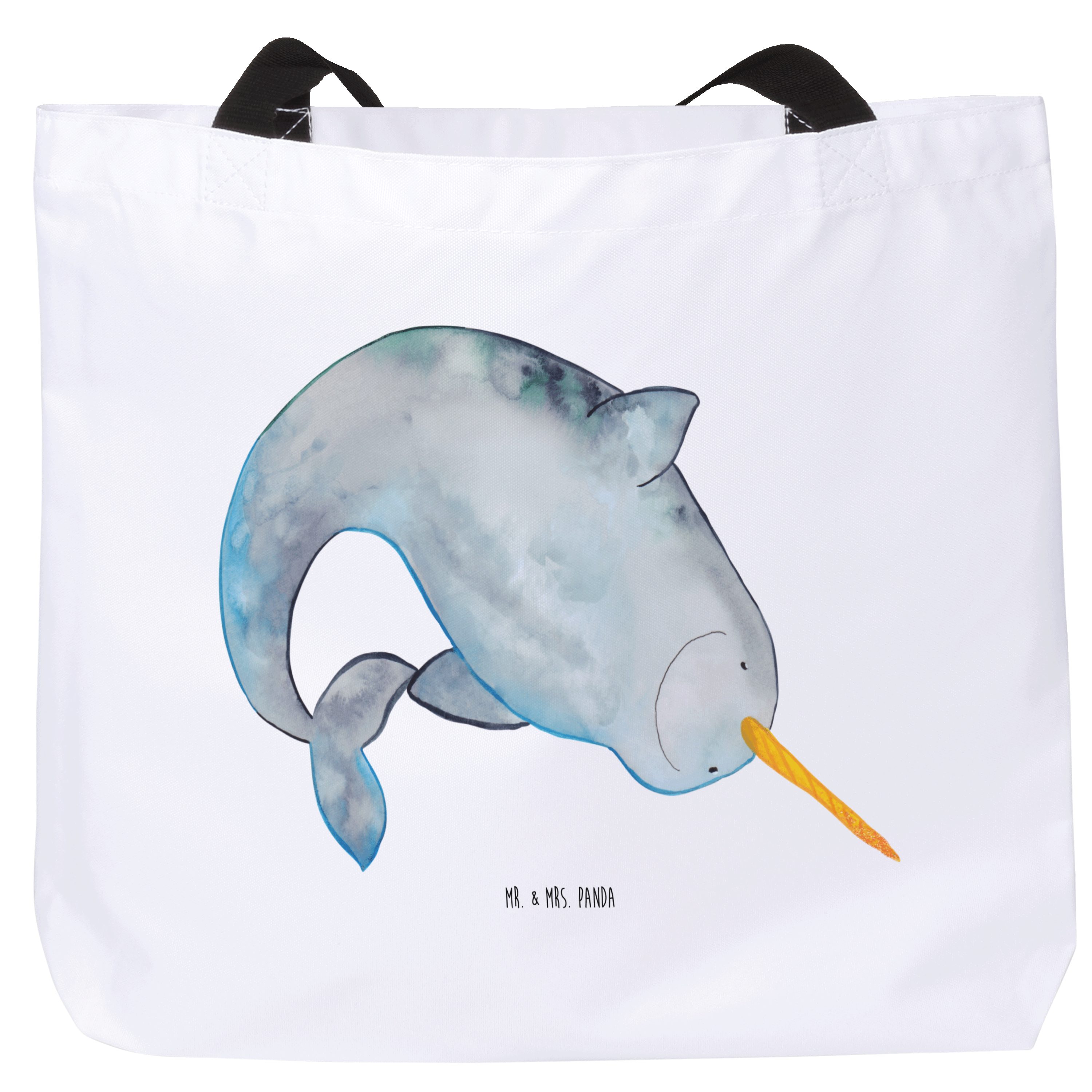 Shopper Narwal, Strandtasche, Weiß, Wal, Tasche, Hausfrau, Schultasche, Putze
