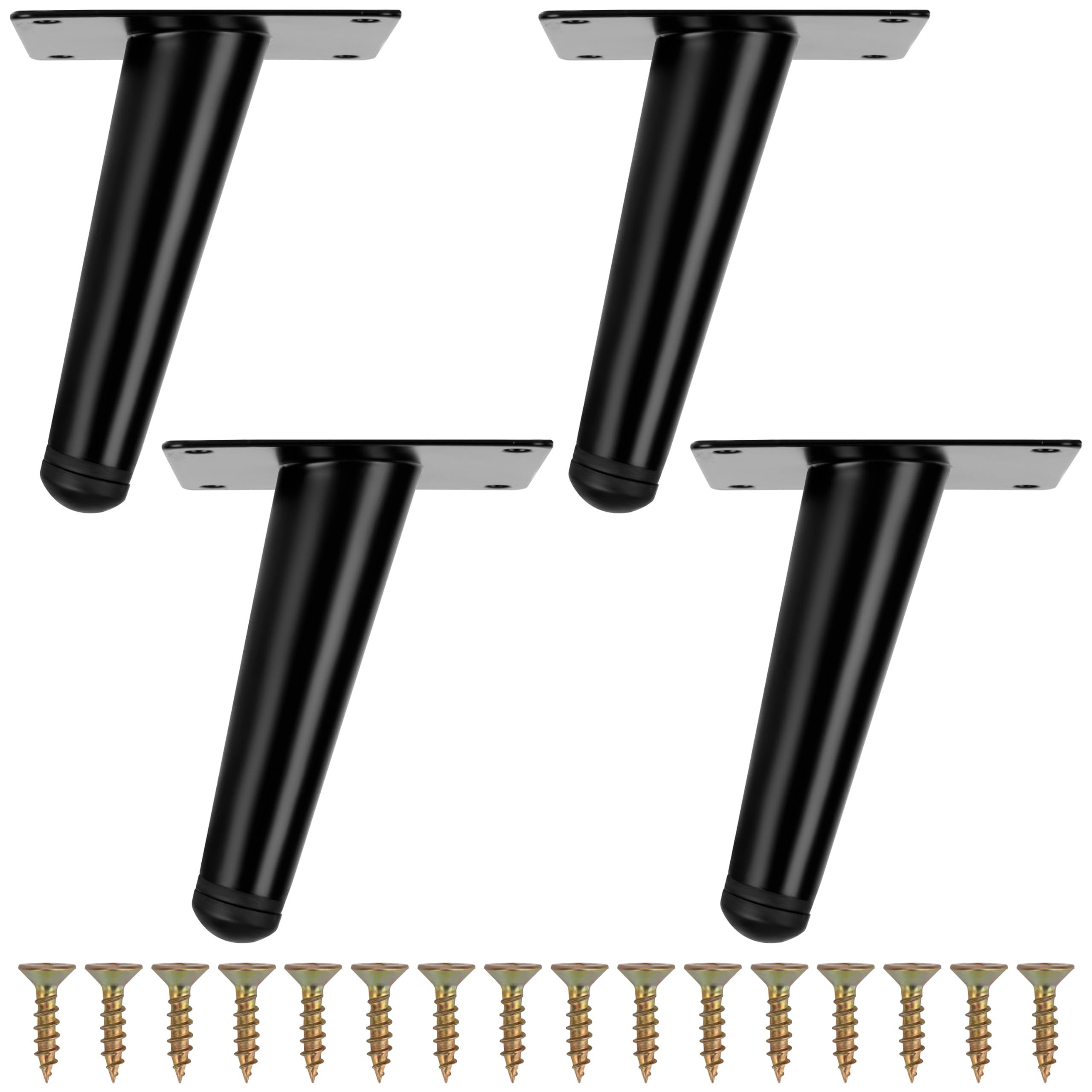 Stuhlsocke Belle Vous 4er-Pack Schräger Möbelfüße Schwarz aus Metall - Möbelfüße