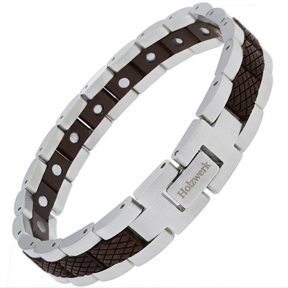 Holzwerk Edelstahlarmband Designer Holz Armband, Armkette Gliederarmband, inklusive Armbandkürzer, Holz Unikate, ideal auch als Geschenk