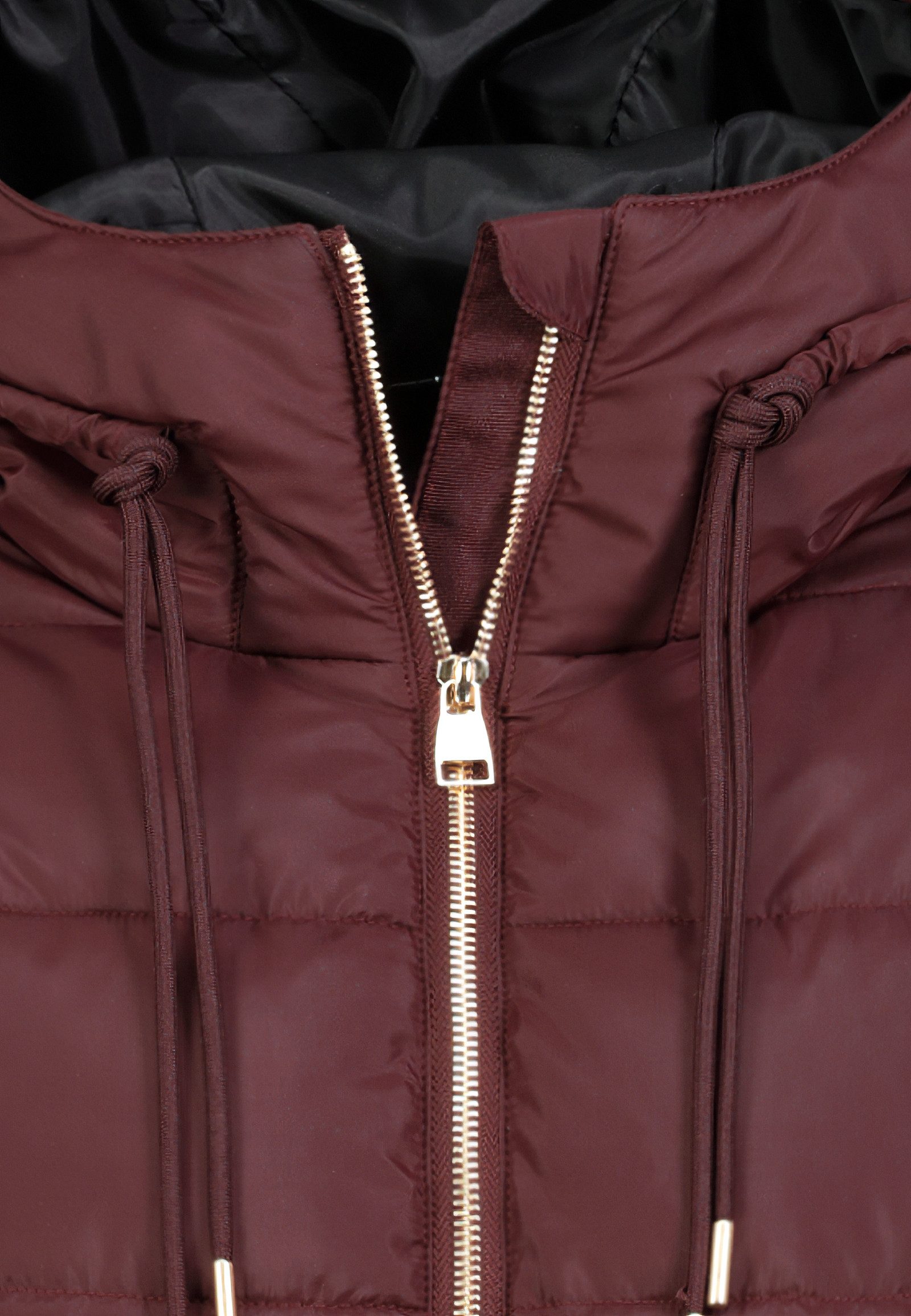 SUBLEVEL Winterjacke Damen Winterjacke Kapuze Goldene Reißverschlüsse, Doppelkordeln, Kapuze – Bild 3 von 3