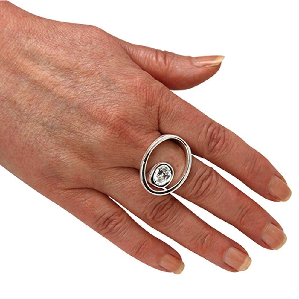 Ring aus Silber hochwertige (Sterling DESIGNSCHMUCK Silber Goldschmiedearbeit SKIELKA Silberring 925), Deutschland "Teich"