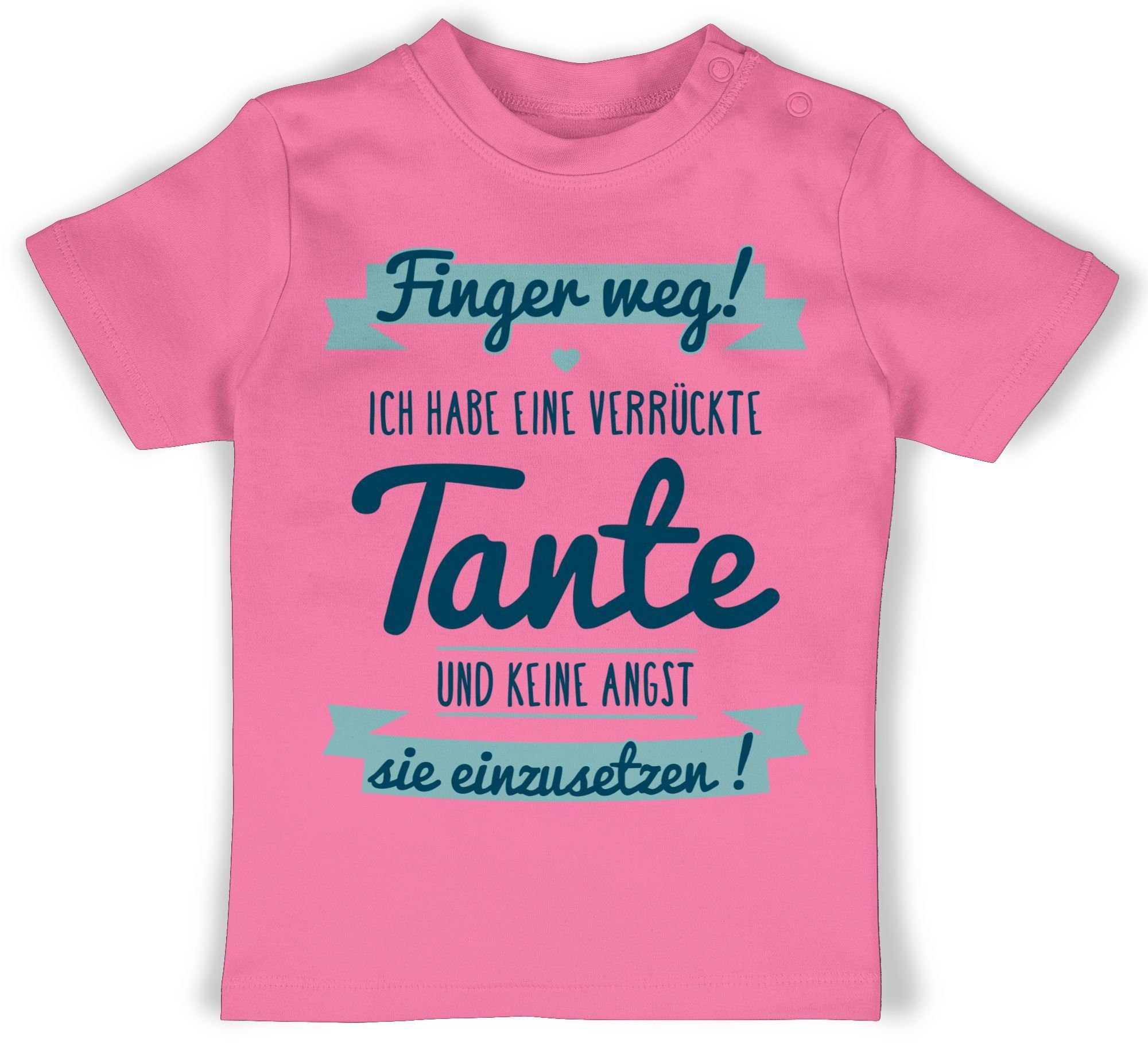 Shirtracer T-Shirt Ich habe eine verrückte Tante grau/Schwarz Sprüche Baby 3 Pink | T-Shirts