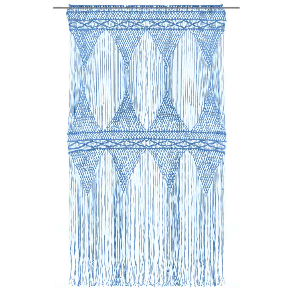 vidaXL Vorhang, Makramee Vorhang Blau 140x240 cm Baumwolle