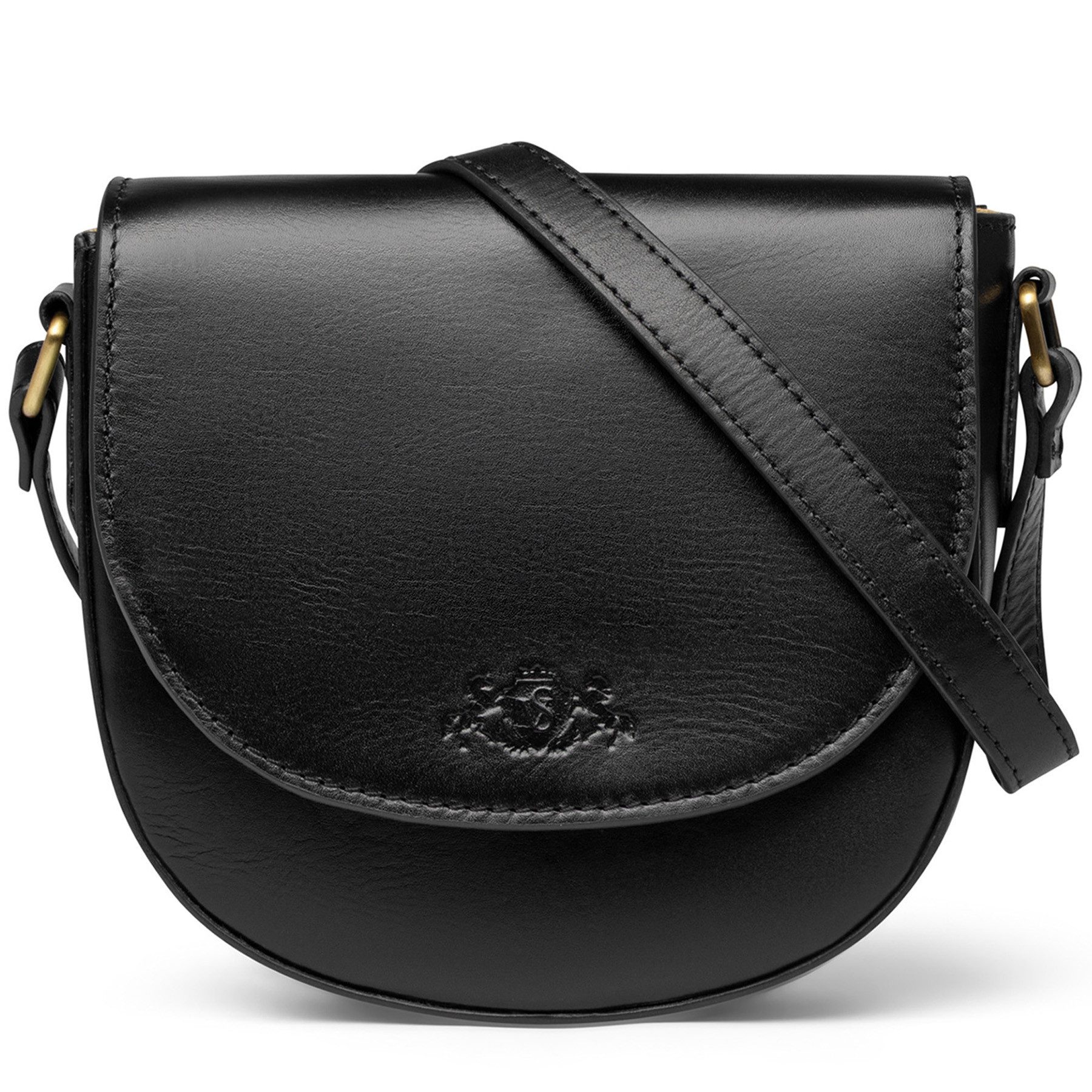 SID & VAIN Umhängetasche Umhängetasche Cross-Body Bag echt Leder Schultertasche schwarz, Ledertasche Umhängetasche & Schultertasche Damen Crossbody schwarz M