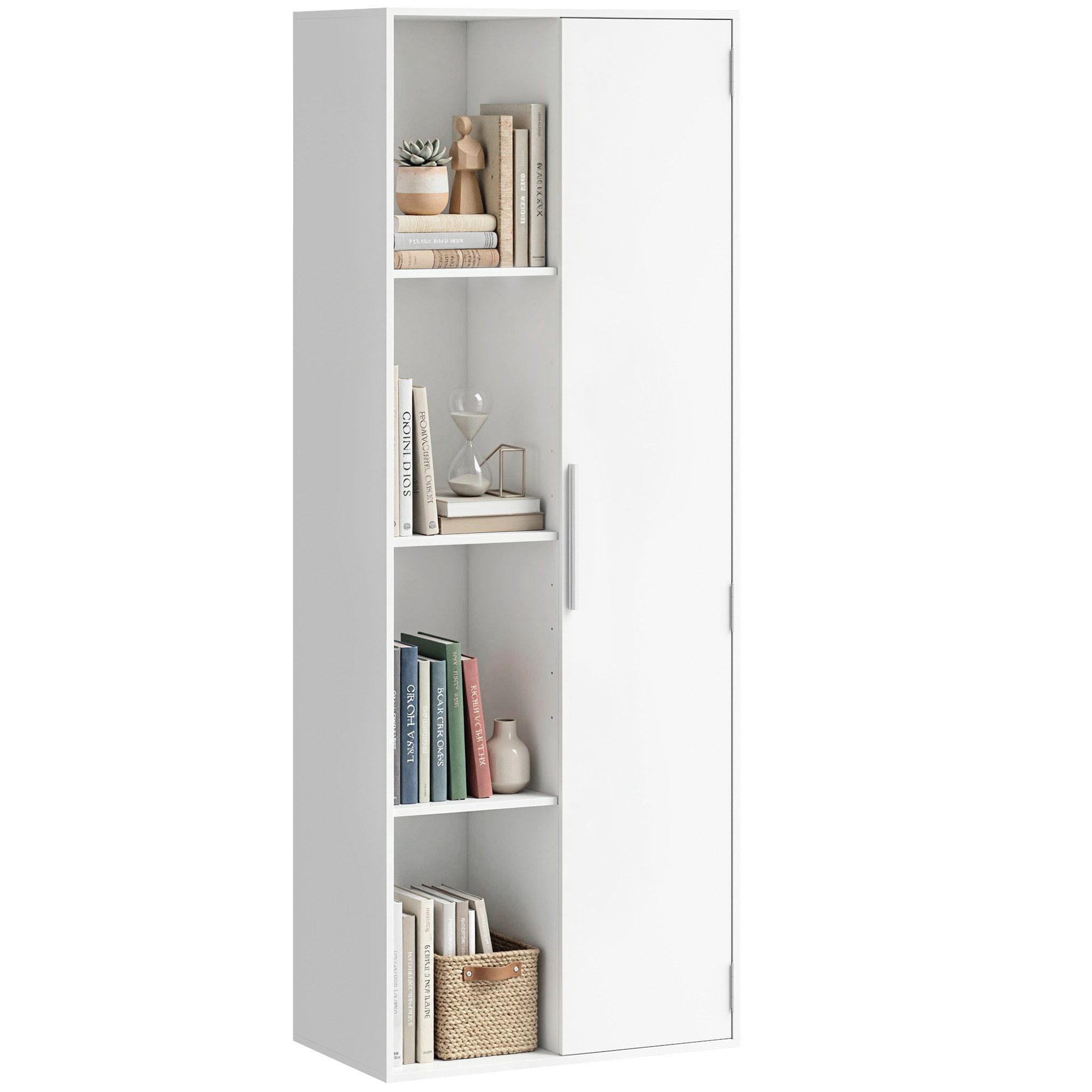 HOMCOM Bücherregal Aktenschrank, 7 Ebenen, Türen, offene Regale, verstellbare Ablagen, Bücherschrank 1-tlg., 60 x 35 x 160 cm für Büro, Wohnzimmer, Schlafzimmer – Bild 2 von 5