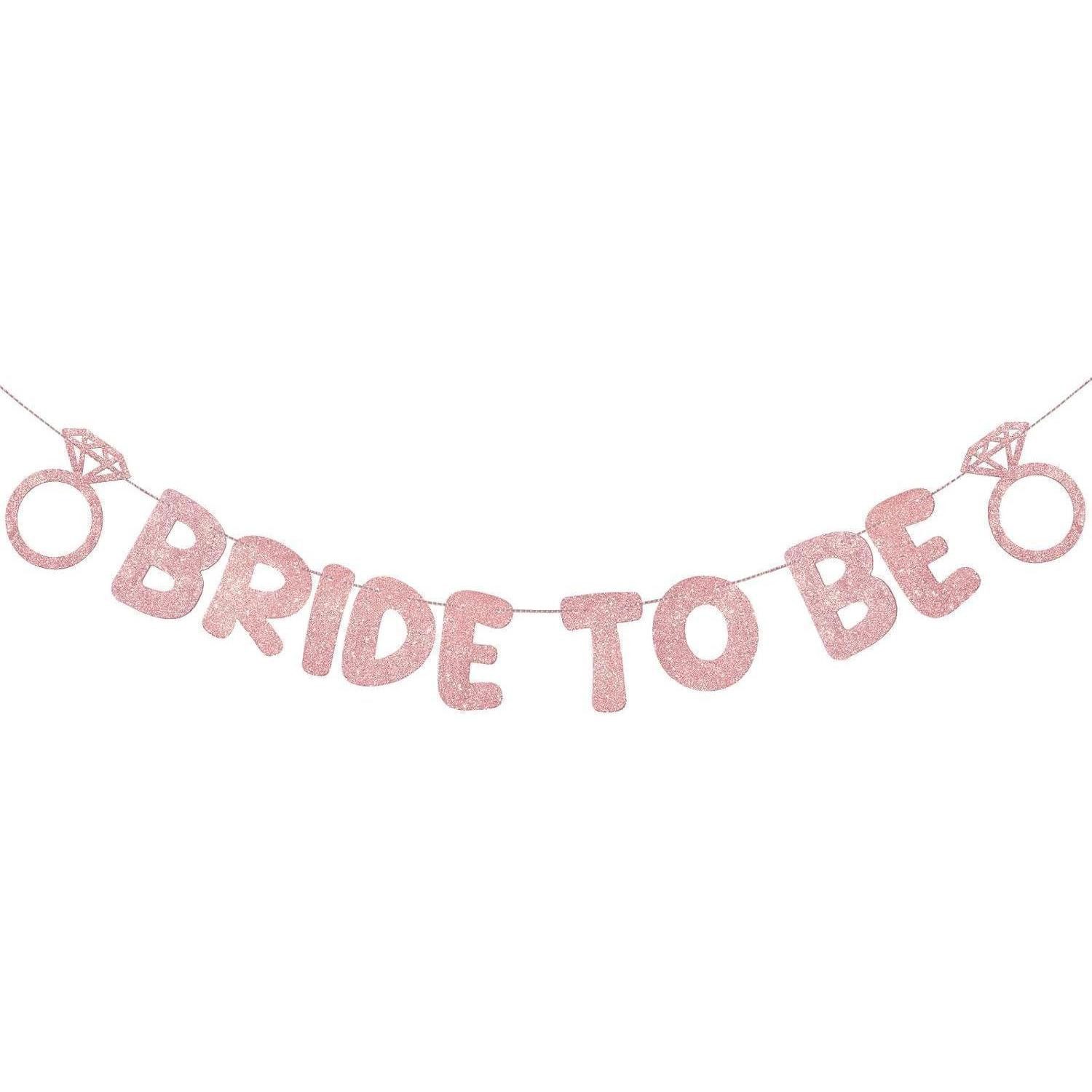 LuxusKollektion Girlande Bride to be Girlande Rosa Glitter Deko Brautparty
