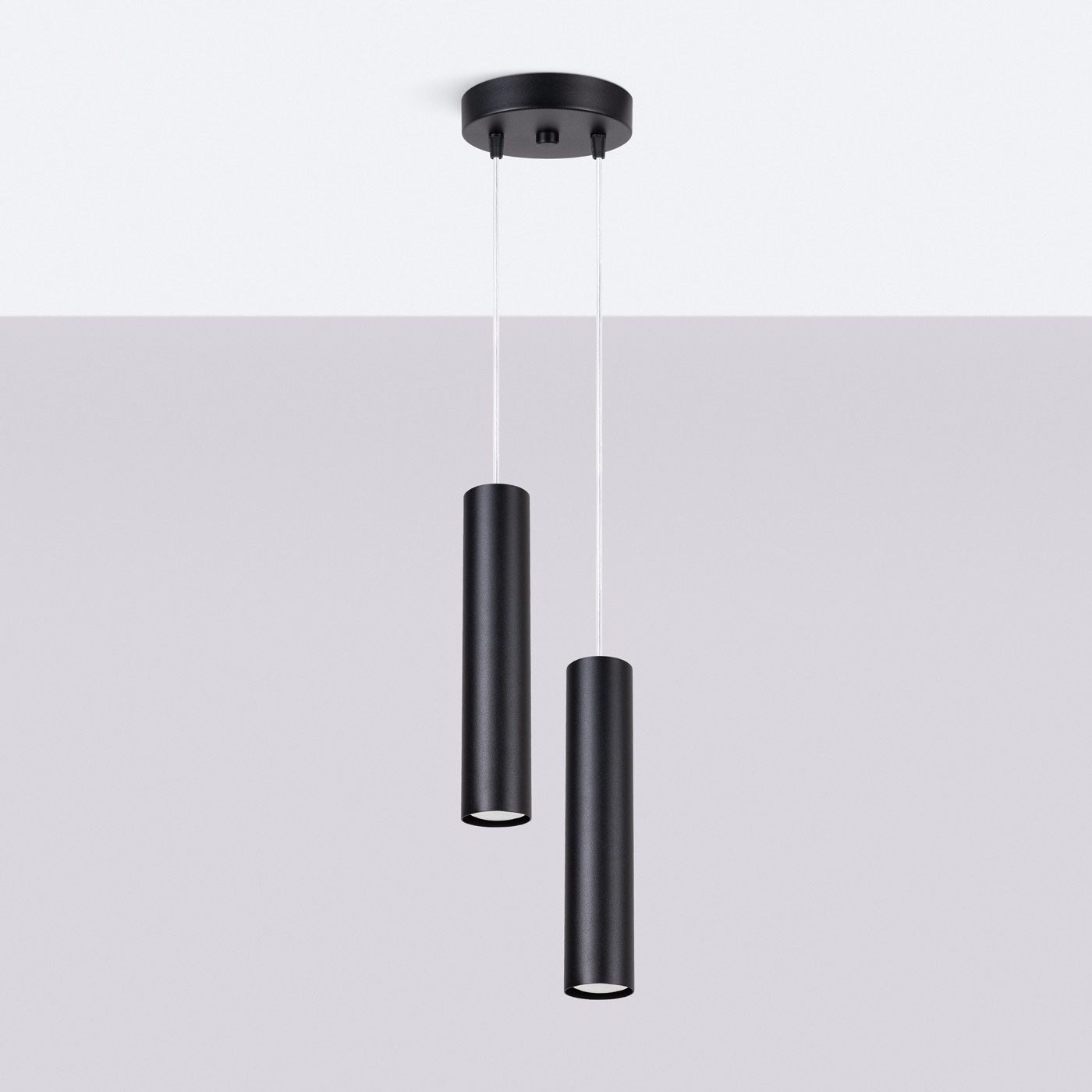 SOLLUX lighting Hängeleuchte Pendelleuchte Lagos 2P Schwarz, Nicht enthalten