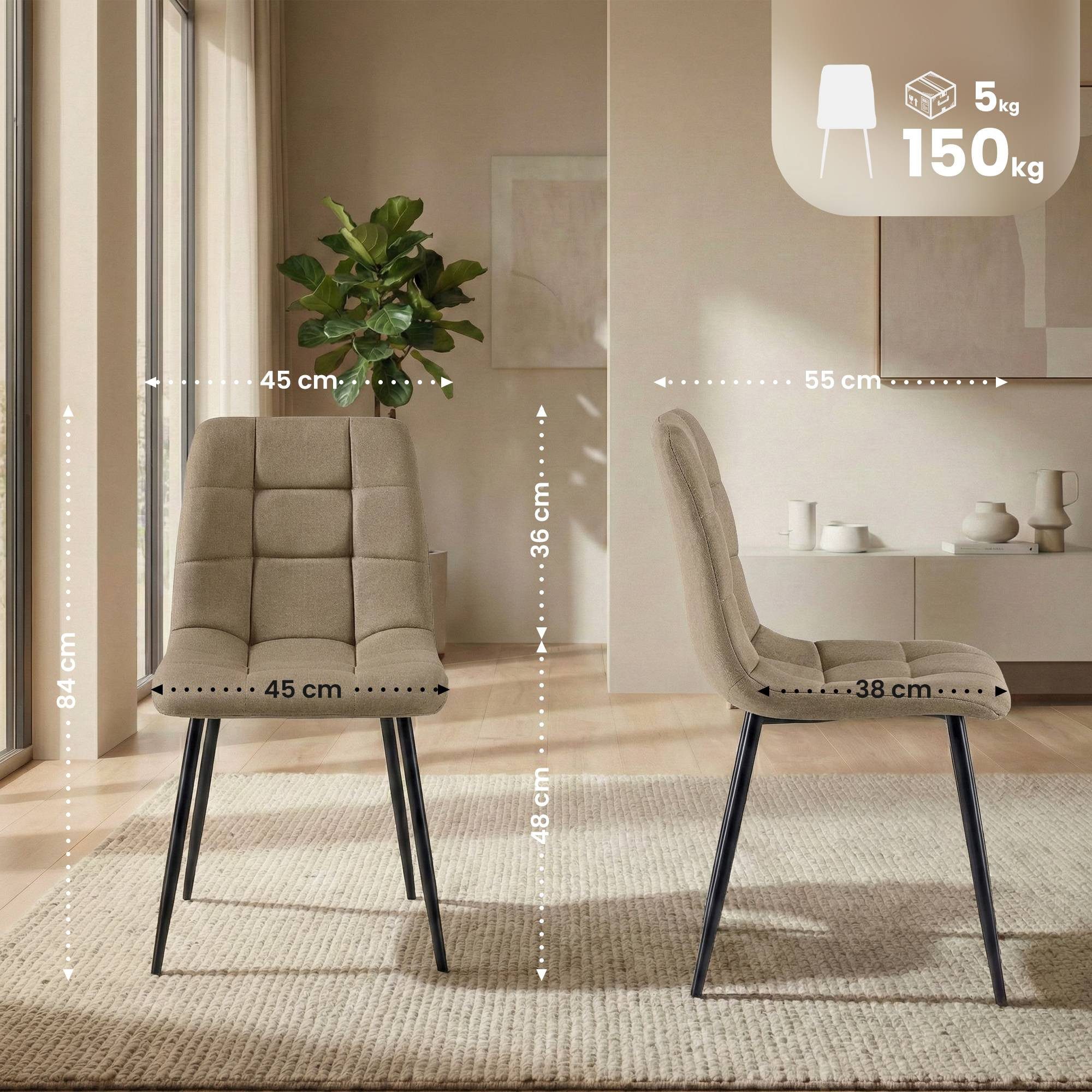 CLP Esszimmerstuhl Antibes (4er Set, 4 St), mit Stoffbezug, bis 150 kg günstig online kaufen
