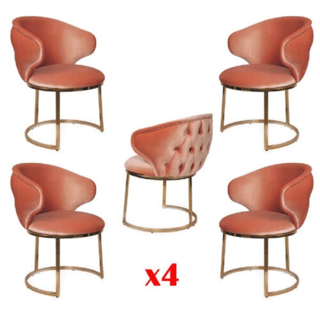 JVmoebel Loungesessel Design Stuhl aus Edelstahl im italienischen Stil mit Polsterung, Made in Europa