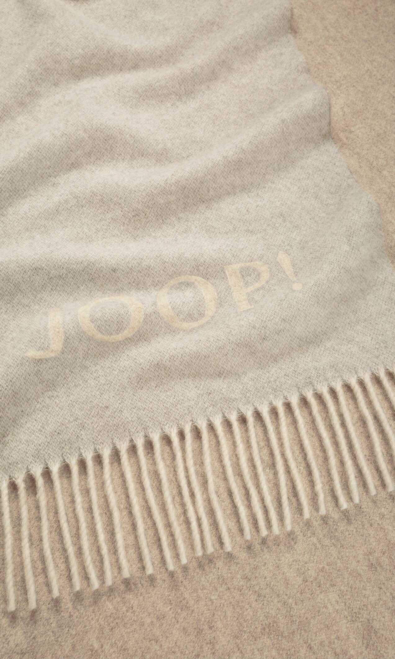 Joop! - JOOP! FINE-DOUBLEFACE LIVING Plaid, Wohndecke Creme-Natur