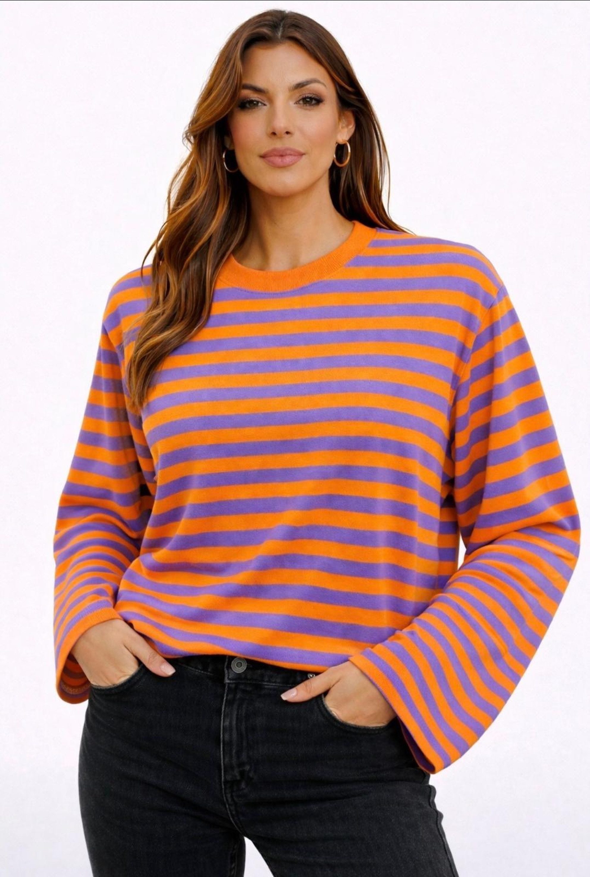 Worldclassca Longsleeve WORLDCLASSCA Longsleeve Streifen Langarm Shirt Sweatshirt Gestreift Neue Kollektion - Stilvolle und gemütliche Mode für Damen