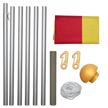Randaco Fahne Fahnenmast,Flaggenmast Fahne, Aluminium, höhenverstellbar 6,50m