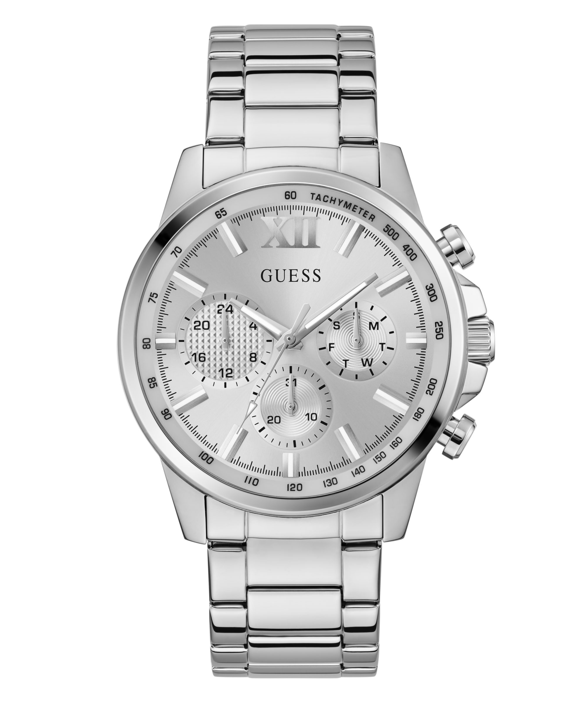 Guess Multifunktionsuhr WALKER GW0900G6, Quarzuhr, Armbanduhr, Herrenuhr, Edelstahlarmband, analog, Tag