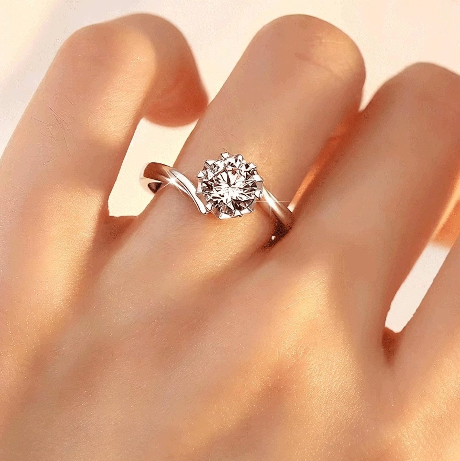 Jumpeak Diamantring 1ct,D VS1,Diamantringe, Damenringe, Eheringe, Verlobungsringe, 14k Gold,Hochzeitsgeschenk,Verlobungsgeschenk, Muttertagsgeschenk