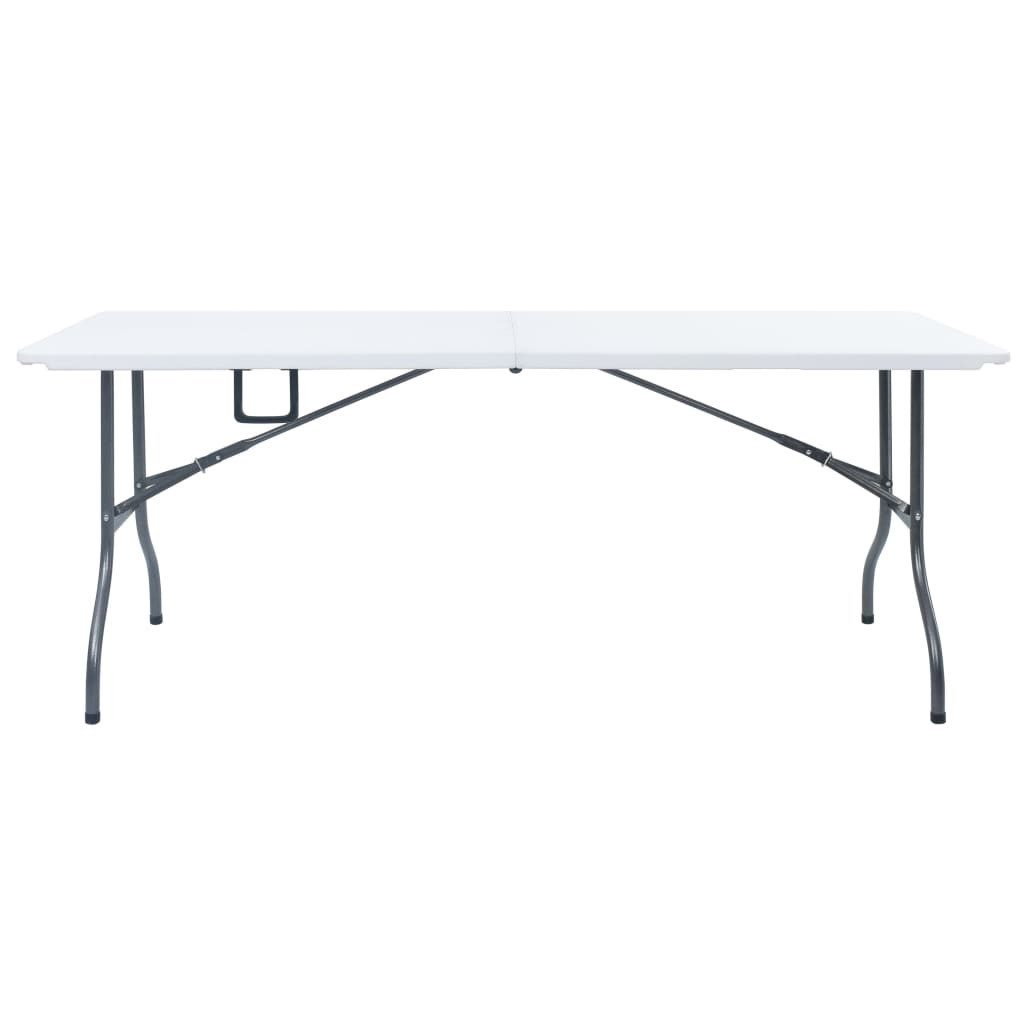 vidaXL Gartentisch Gartentisch Klappbar Weiß 180x72x72 cm HDPE