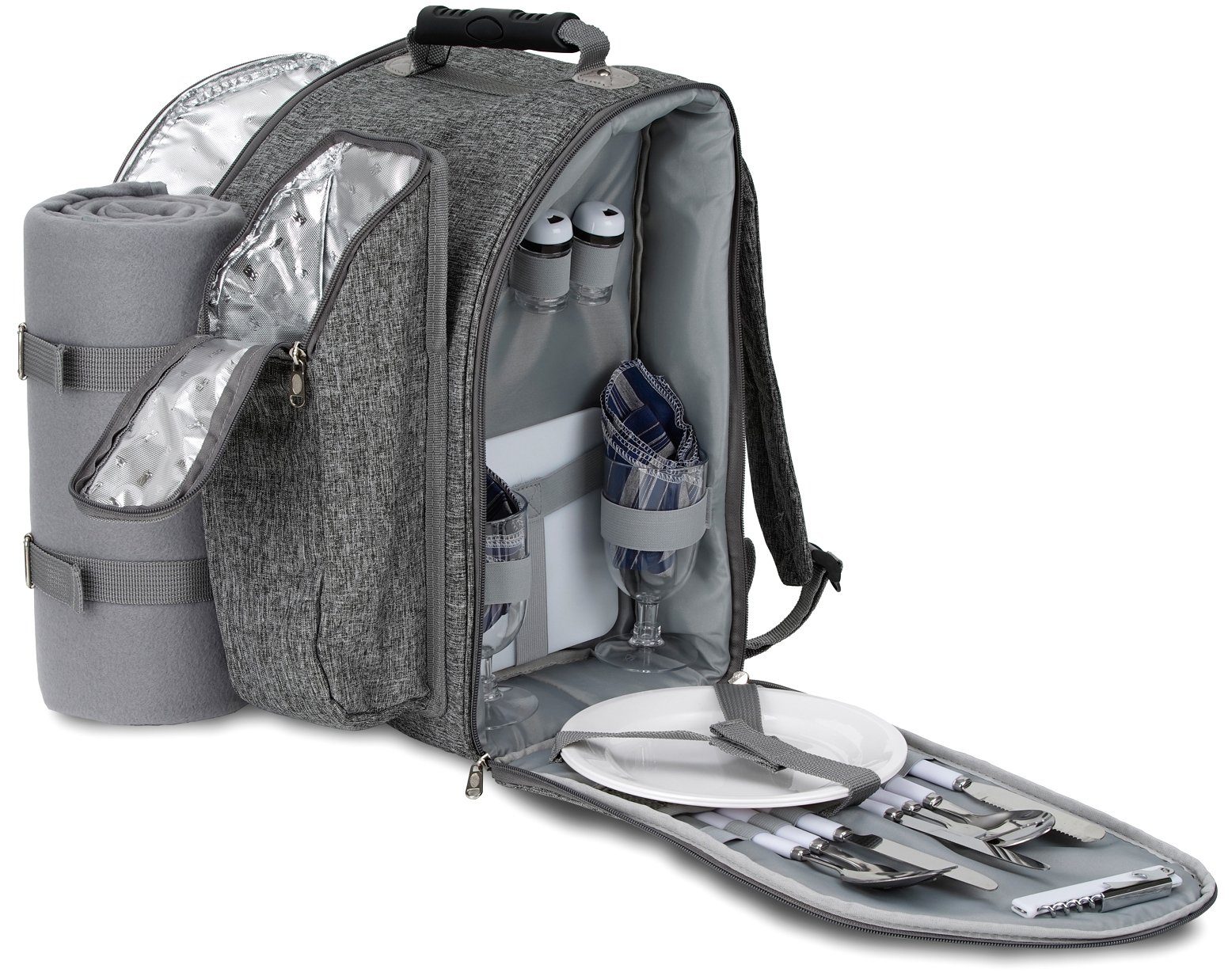 BRUBAKER Freizeitrucksack Picknick-Set für 2 Personen günstig online kaufen
