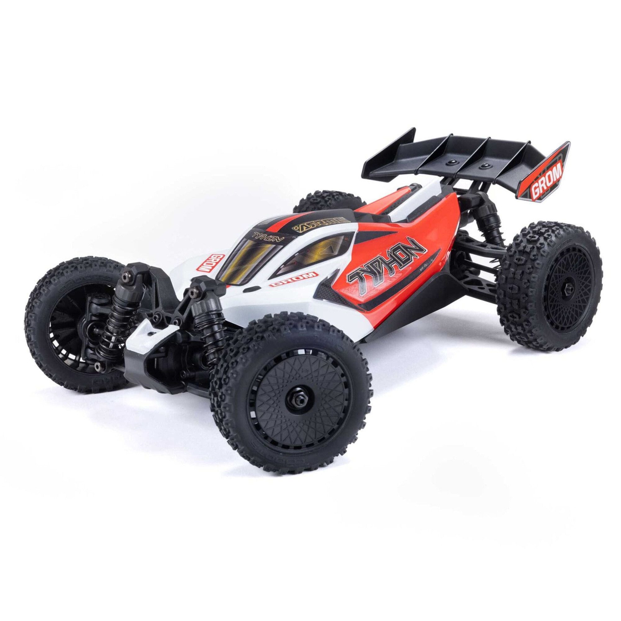 RC-Buggy Arrma RC Buggy Typhon Grom Mega 380 4X4 RTR 1:18 mit Akku, Lader Rot