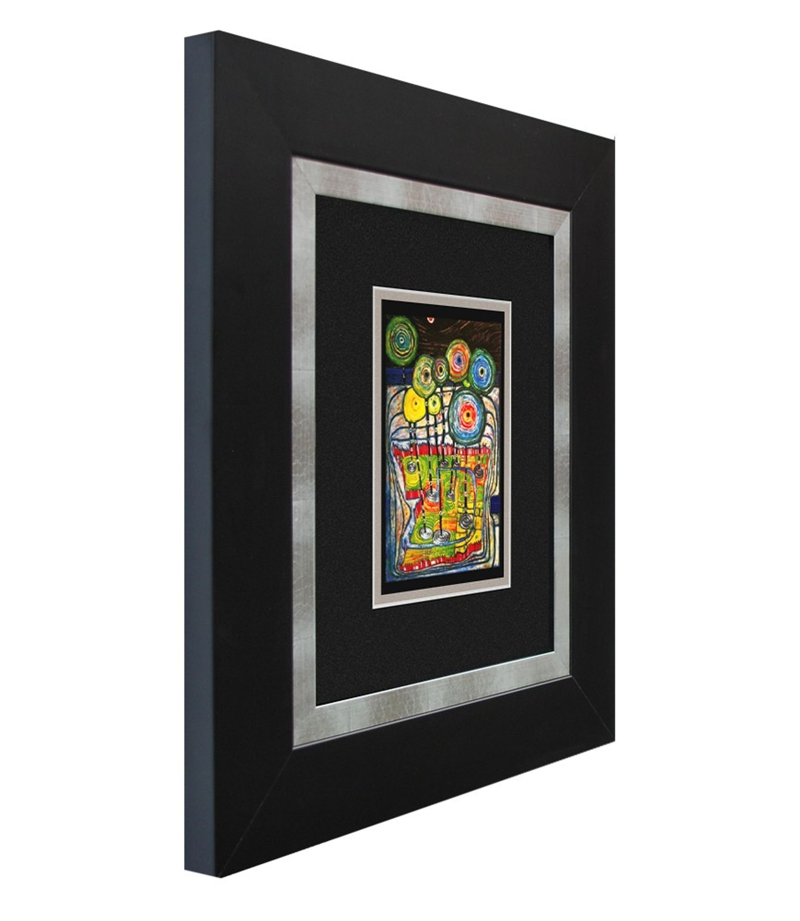 mit gerahmt Bild Hundertwasser Poster artissimo 40x45cm / Rahmen mit Wandbild Rahmen / Bild /