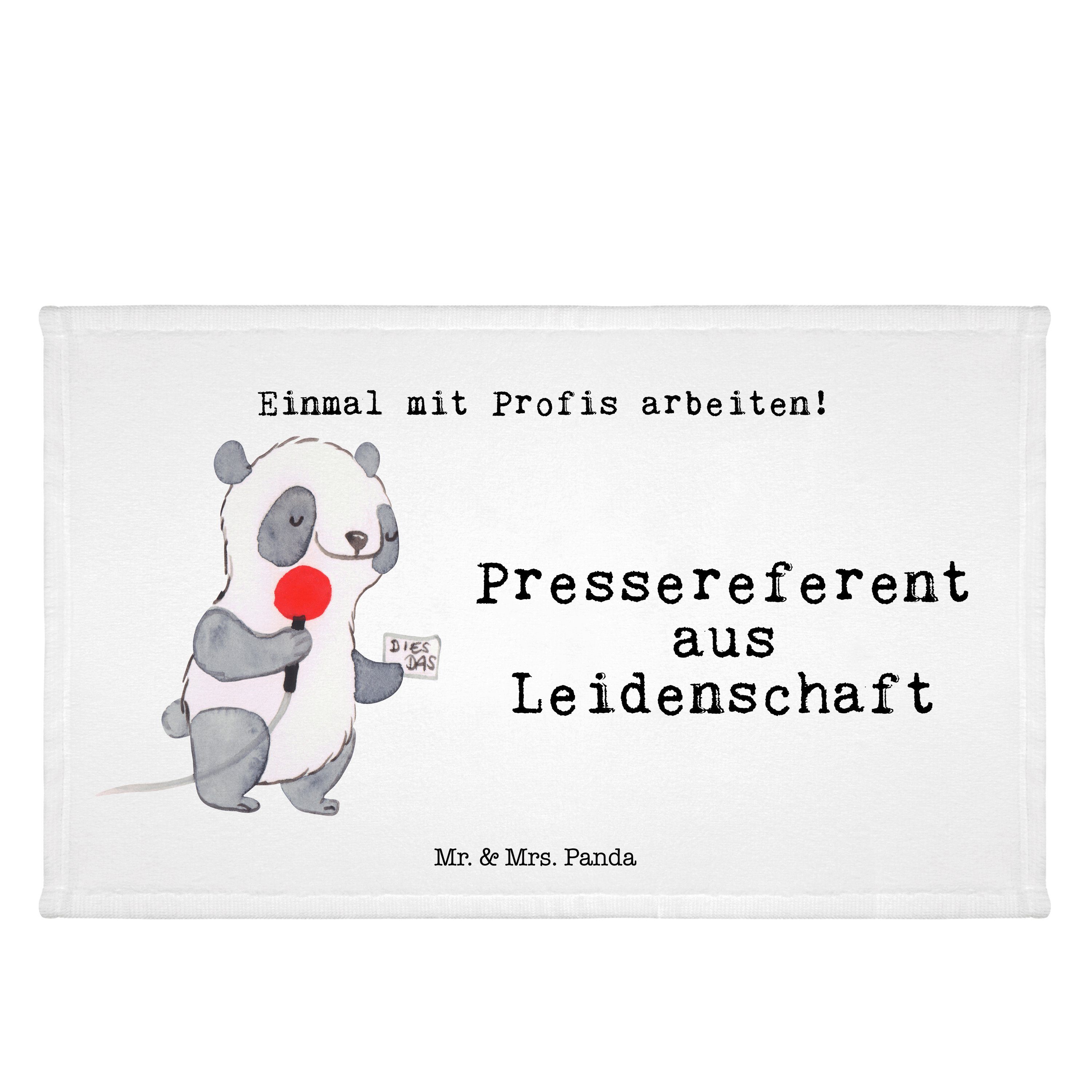 Mr. & Mrs. Panda Handtuch Pressereferent aus Leidenschaft - Weiß - Geschenk, Gästetuch, Studium, (1-St)