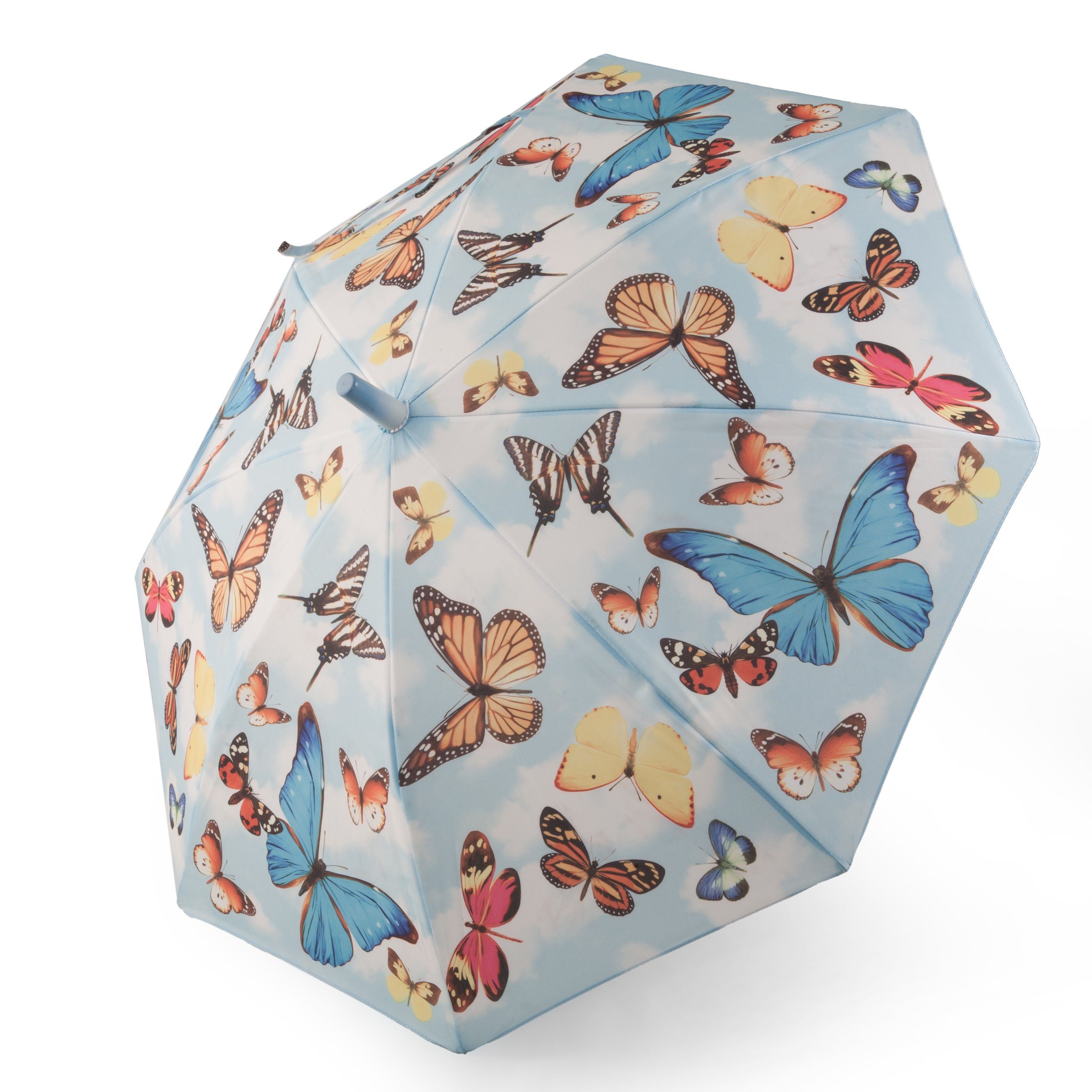 ROSEMARIE SCHULZ Heidelberg Stockregenschirm Kinderschirm für Mädchen Regenschirm Motiv Schmetterlinge, Leichter Kinderschirm