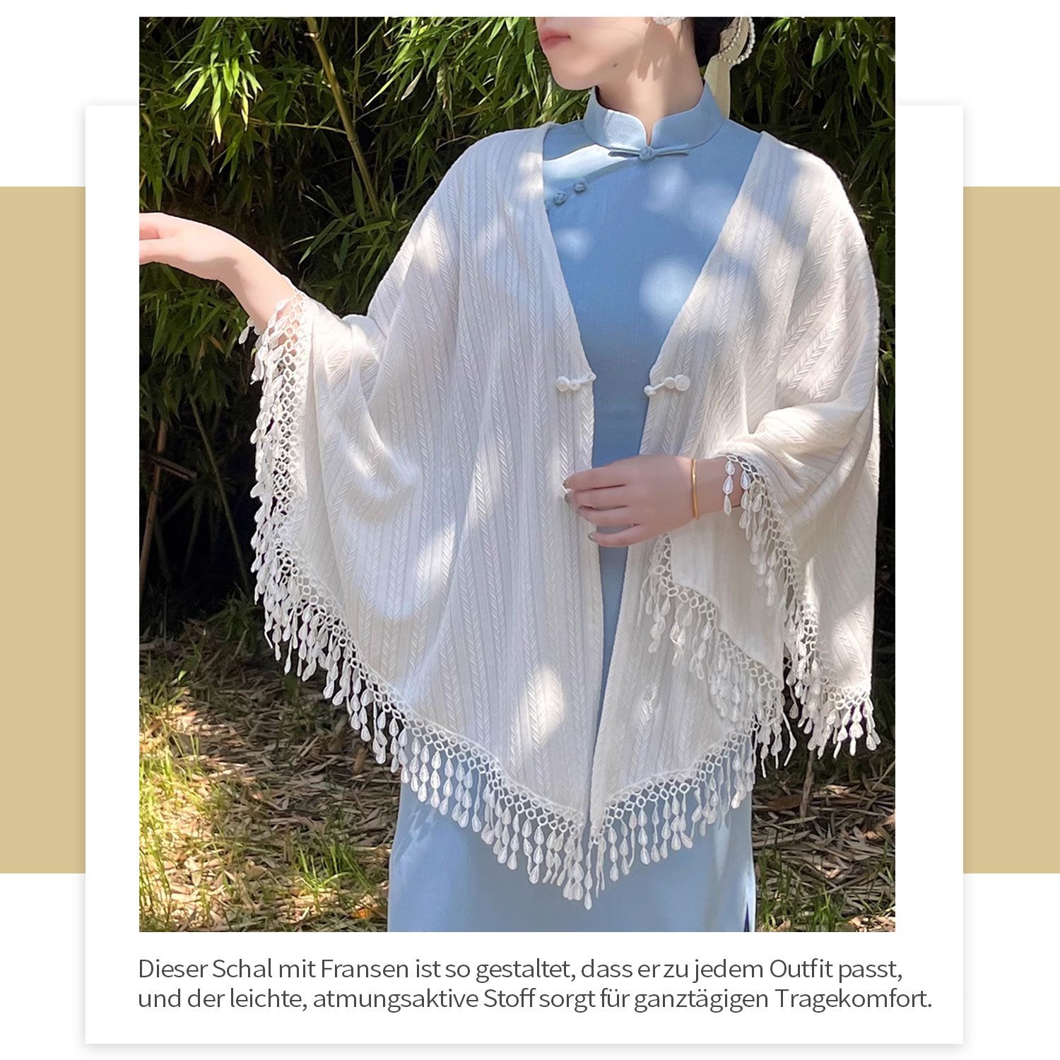 Refttenw Schal Damen Böhmen Abendkleider Weiches Cardigan Cape Poncho mit Q günstig online kaufen