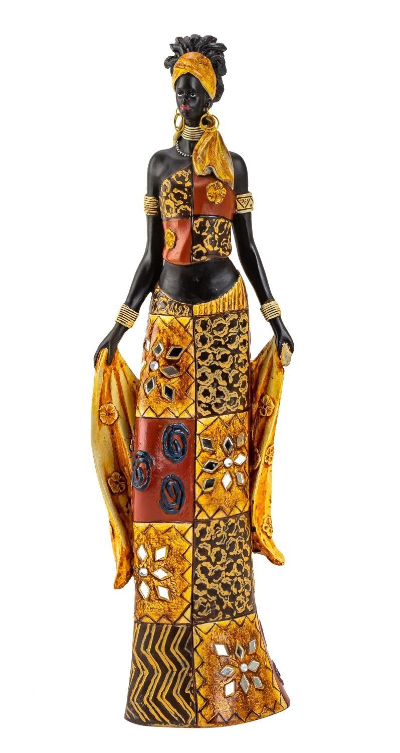 MF Afrikafigur Dekofigur Amina – Afrikanische Eleganz mit kunstvollen Details 35cm (1 St)