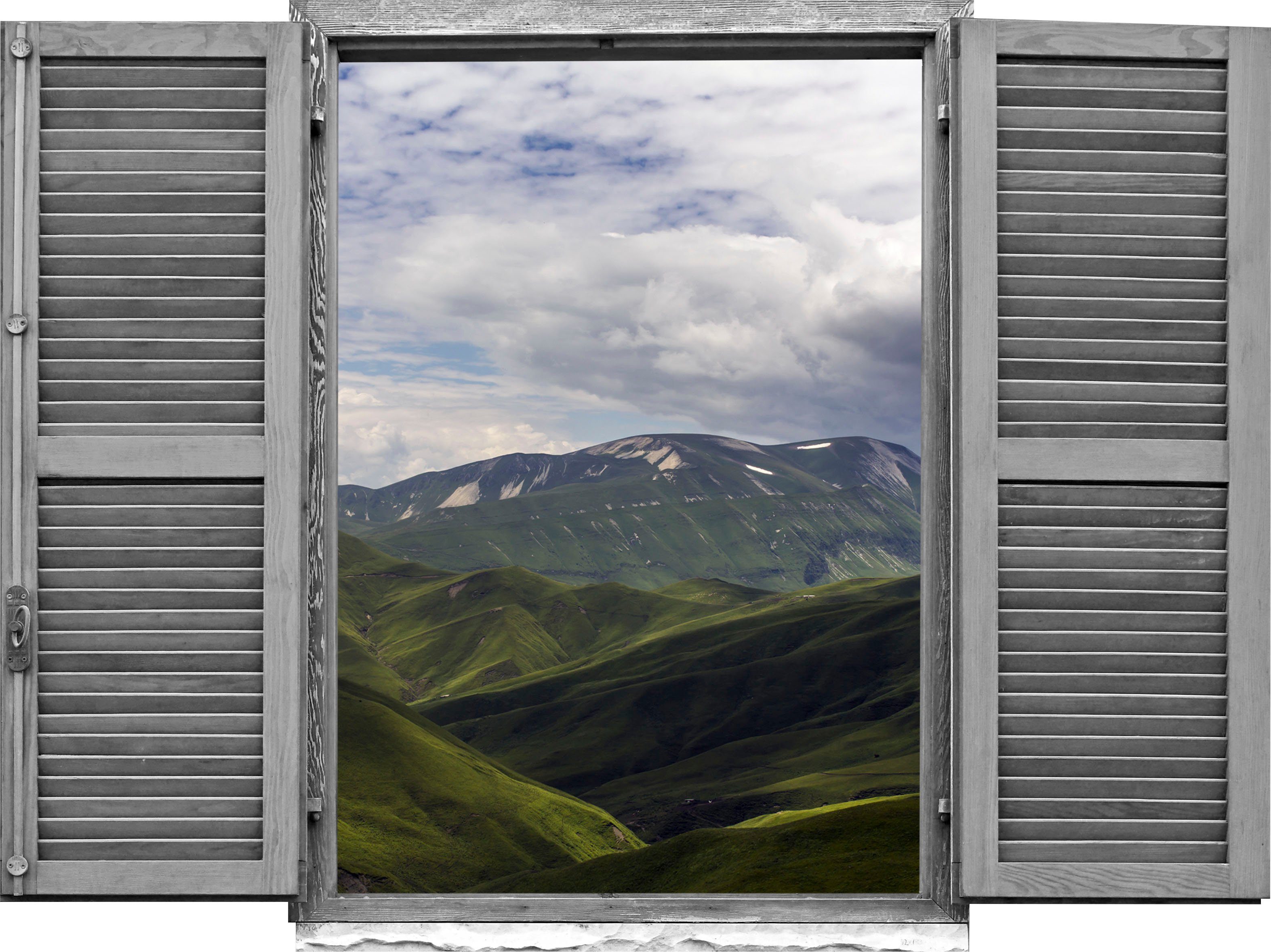 queence Wandtattoo Landschaft (1 St), Wandsticker, Wandbild, selbstklebend, 3D, Fenster