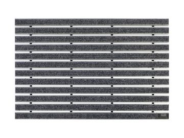 Fußmatte Emco Eingangsmatte DIPLOMAT 22mm, Rips Hellgrau, Emco, rechteckig, Höhe: 22 mm, Größe: 590x390 mm, für Innen- und überdachten Außenbereich