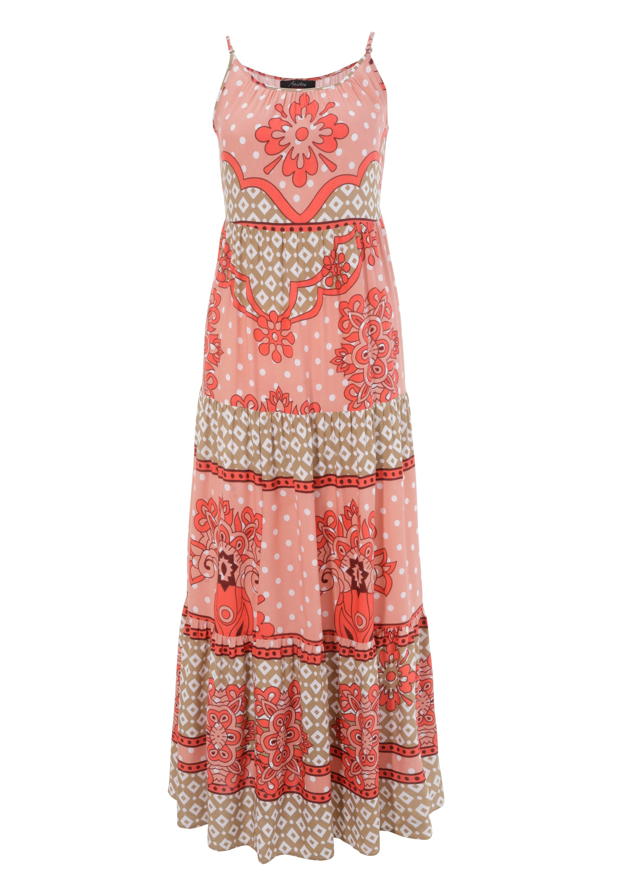 Damen Kleider Aniston CASUAL Sommerkleid im Muster-Mix - jedes Teil ein Unikat
