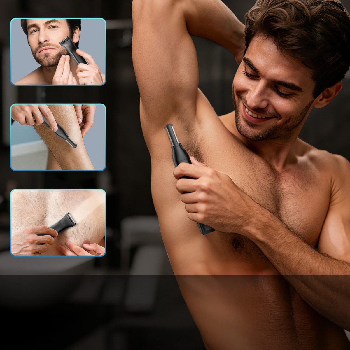 MAXGROOM Multifunktionstrimmer M-319, Multifunktionstrimmer Set, Wasserdichter Multifunktionstrimmer mit LED-Display