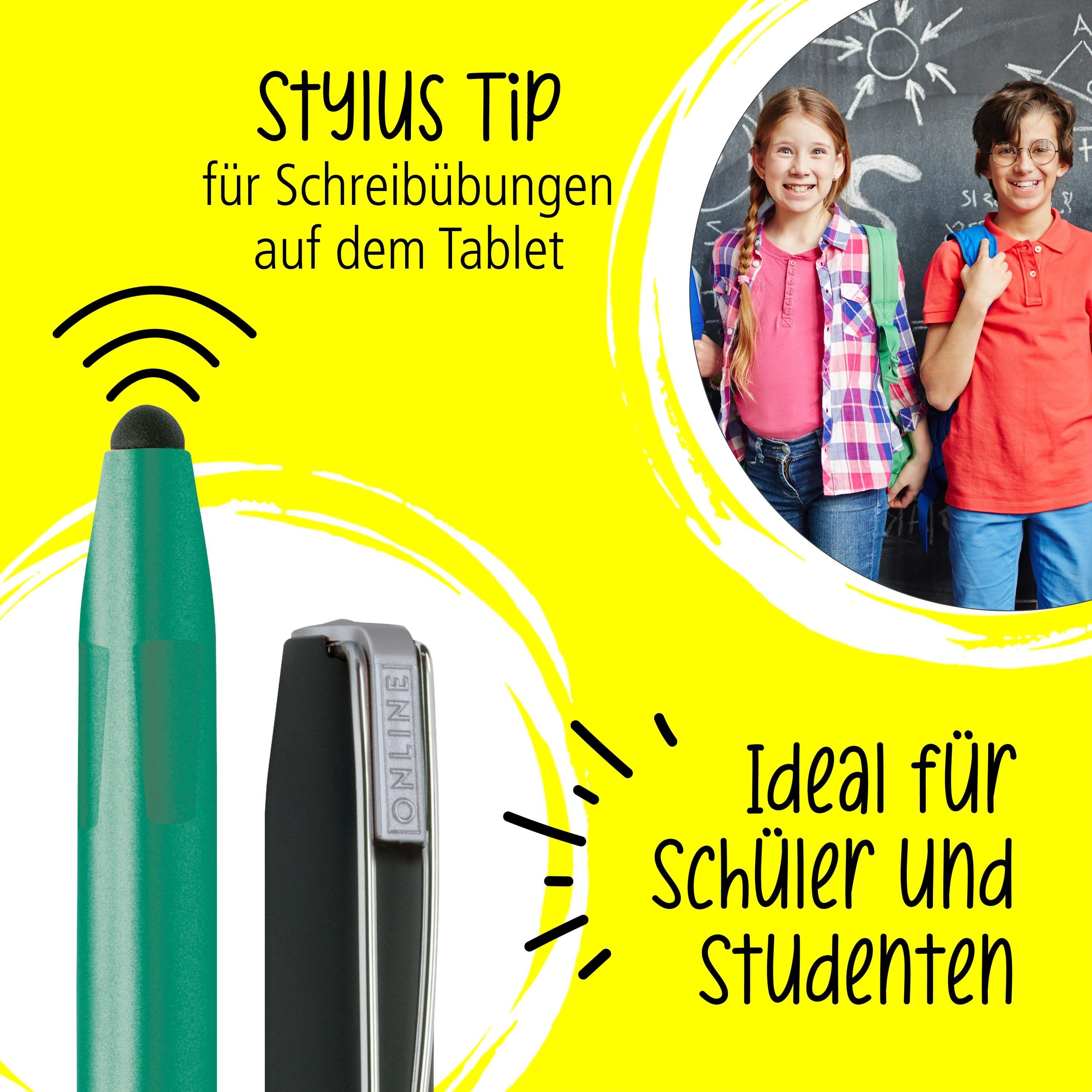 Pen für Tintenroller Plus, Grün ergonomisch, Online Stylus-Tip ideal Schule, mit die Switch