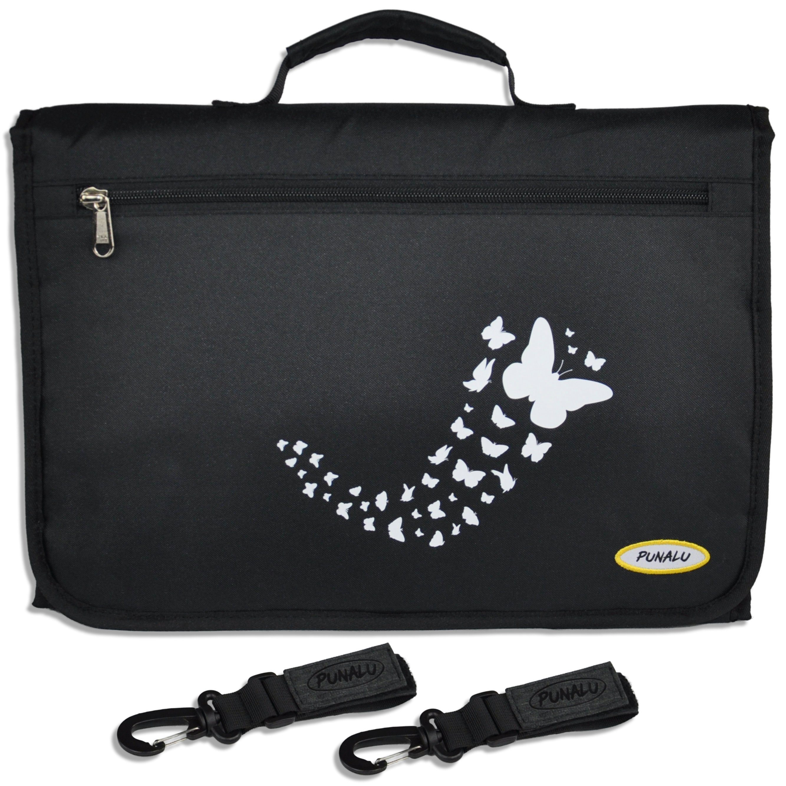 PUNALU Wickelauflage Große Wickelunterlage für unterwegs inkl. 2 Kinderwagenhaken, Hochwertige Materialien