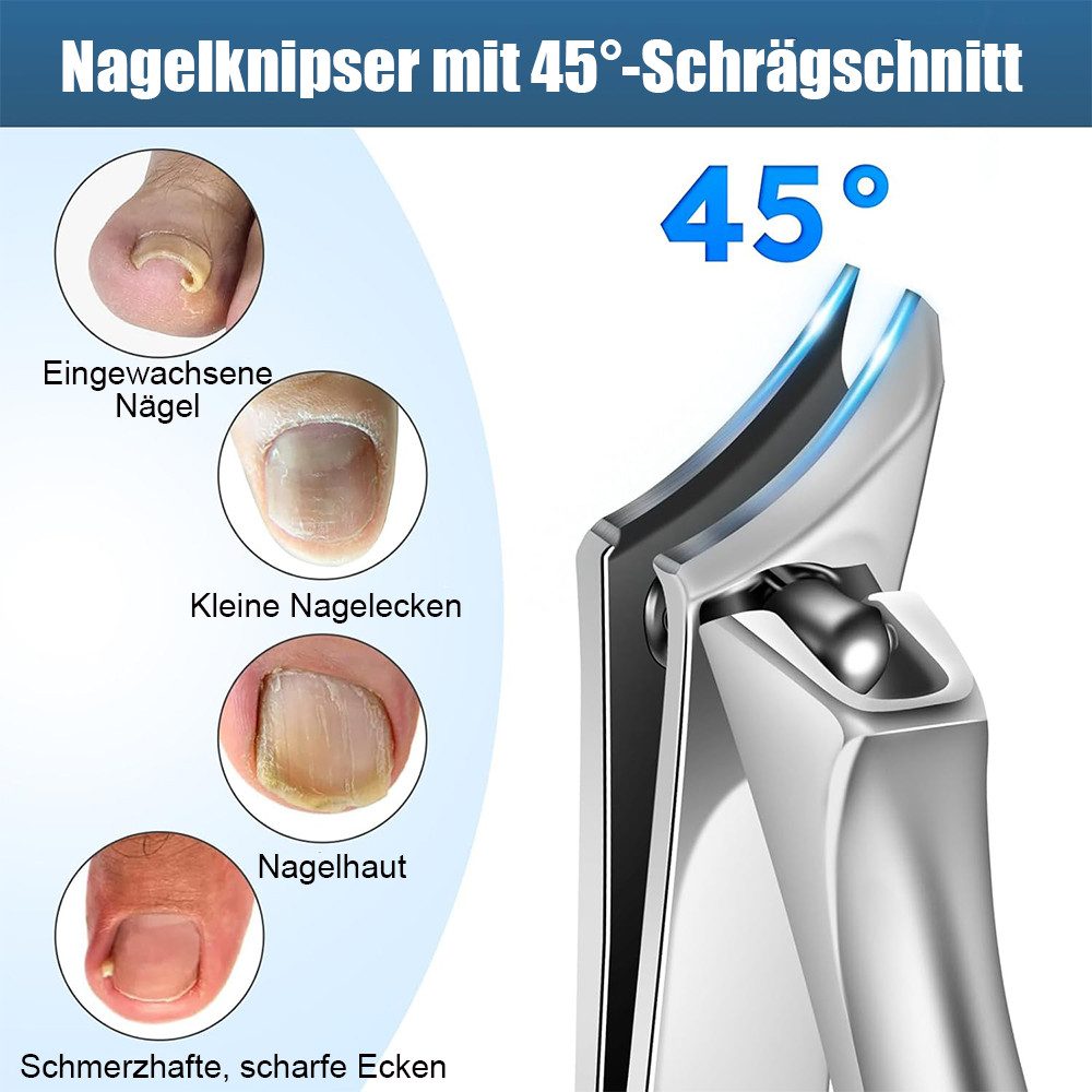 TUWENA Nagelknipser Profi Nagelknipser Fußnägel, Heavy Duty Ingrown Toenail Clippers, 6-tlg., 6-in-1 Nail Clippers for Seniors, für Dicke Nägel mit Breiter Öffn – Bild 5 von 5