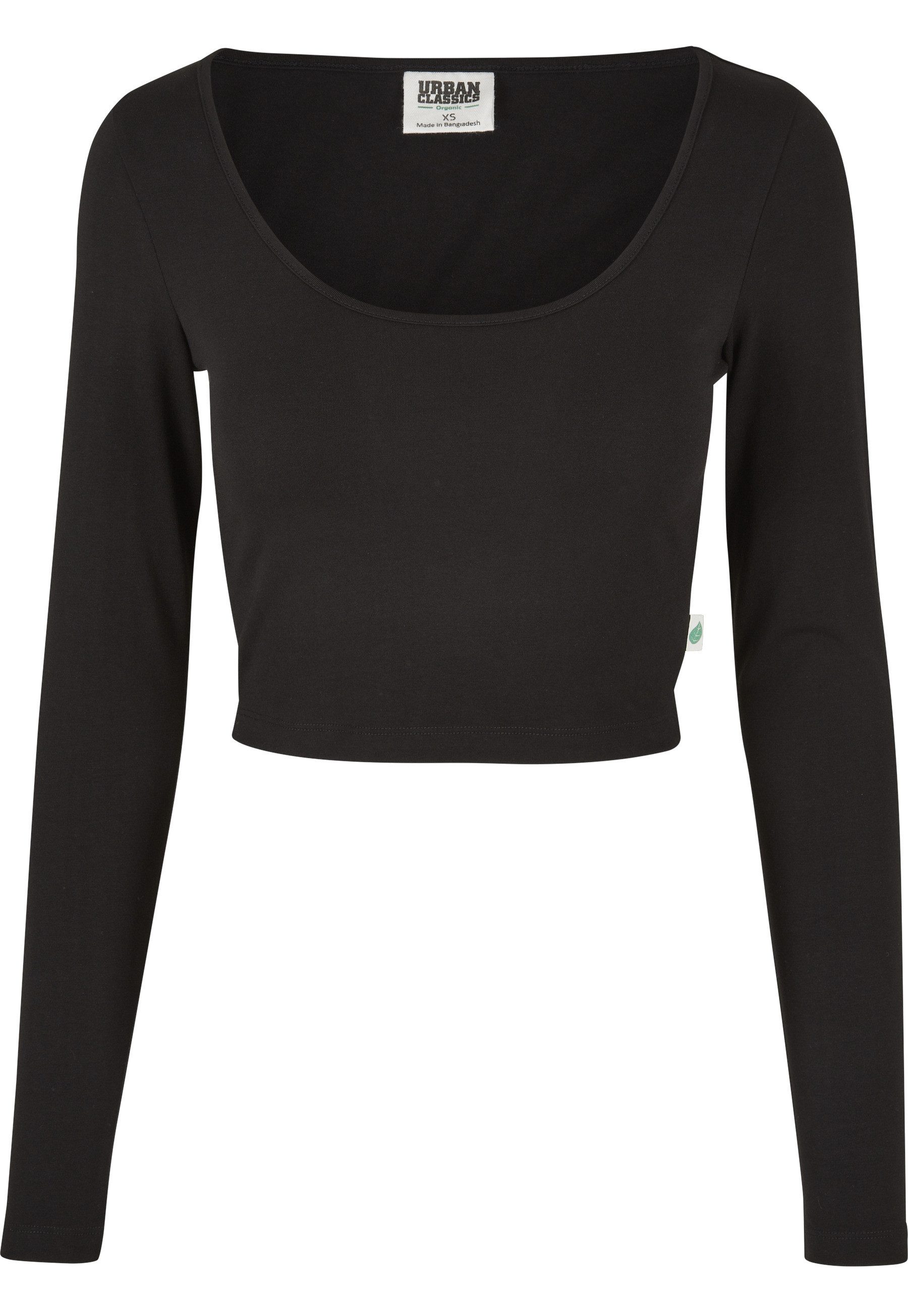URBAN CLASSICS Longsleeve Urban Classics Damen Ladies Organic Wide Neck Cropped Longsleeve (1-tlg)