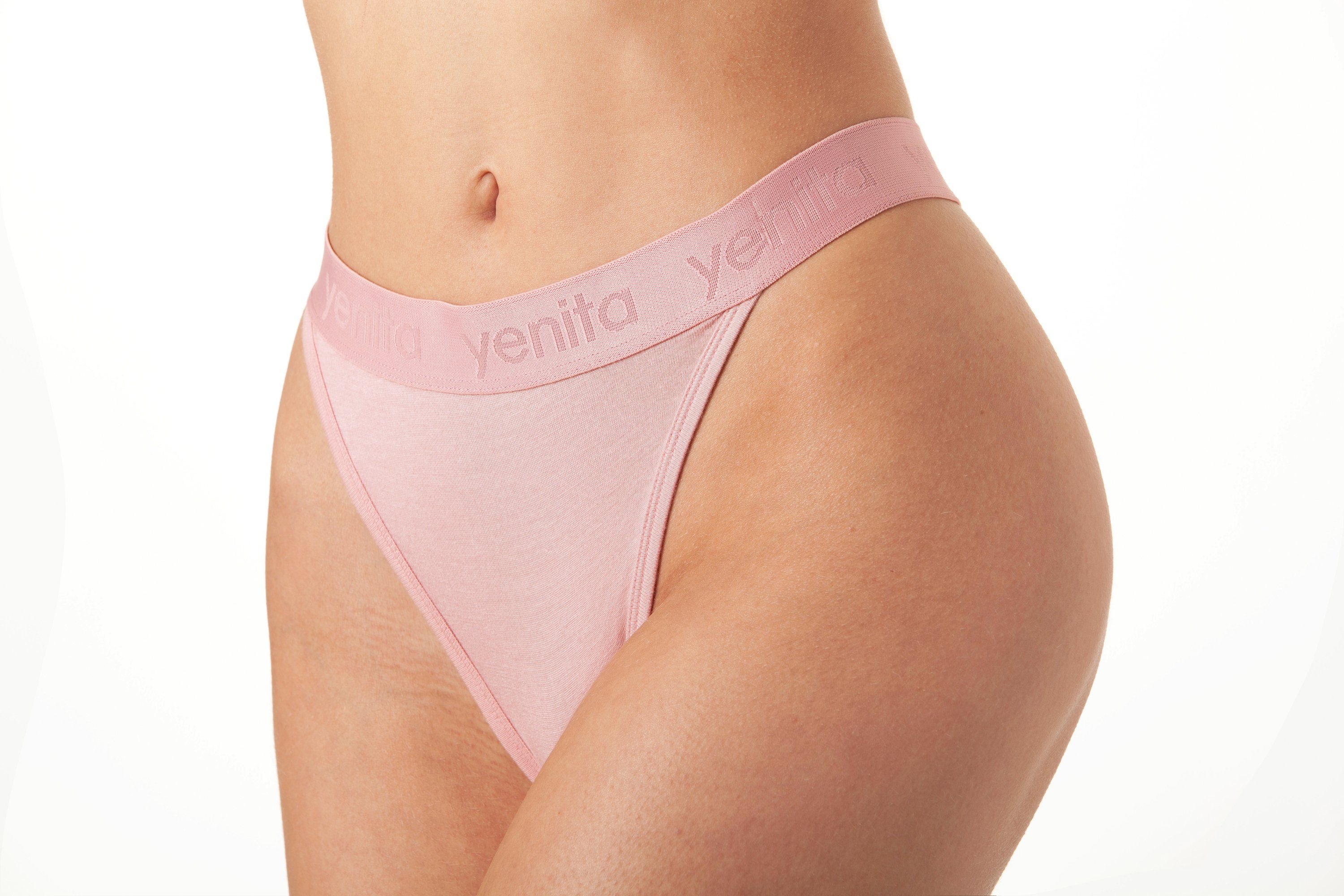 Yenita® durch und String atmungsaktiv Pink weich Bambusviskose