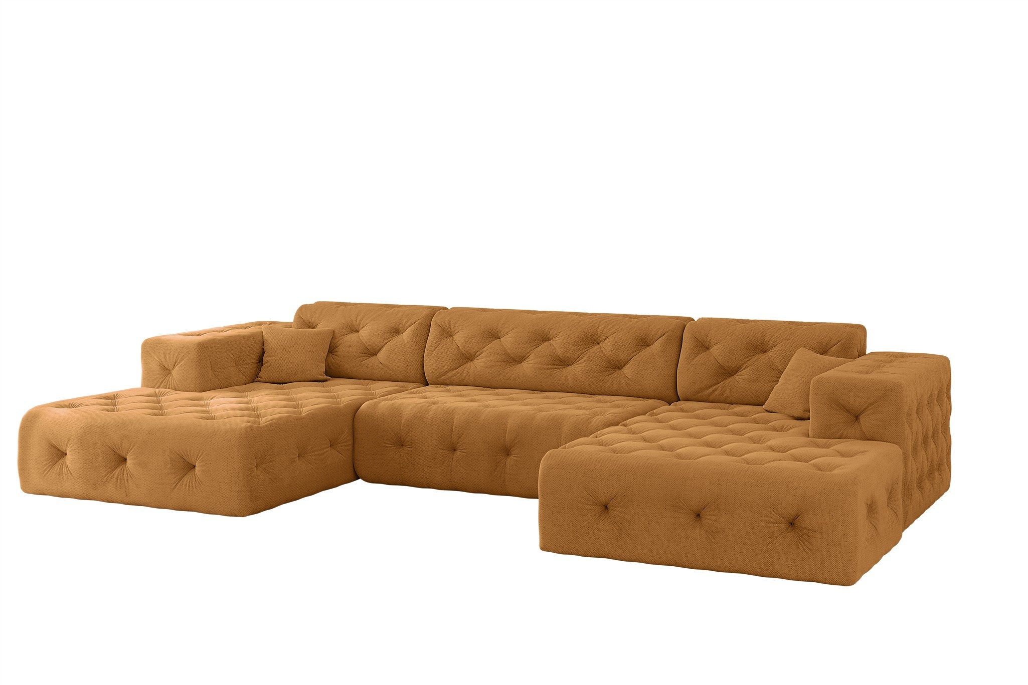 Fun Möbel Wohnlandschaft Sofa in U-Form CHANTAL in Stoff Moly, inkl. 2 Zierkissen