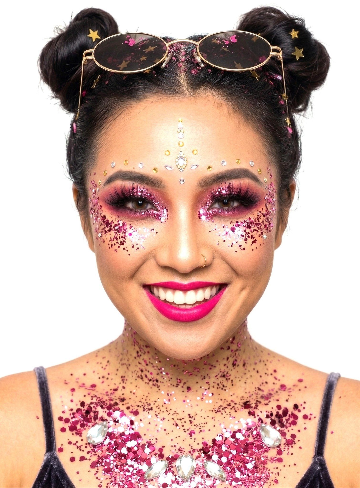 Theaterschminke Moon Glitter Bio Chunky Glitzer pink
